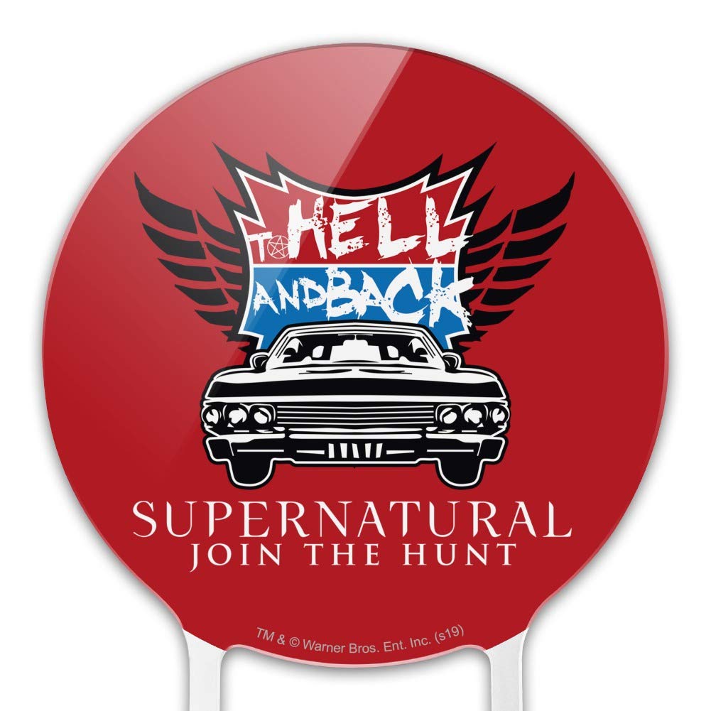Supernatural 'To Hell and Back' Acrylic Cake Topper - Elegant Party Decoration for Weddings, Anniversaries, Birthdays & Graduations | Perfect for Themed Celebrations and TV Show Fans