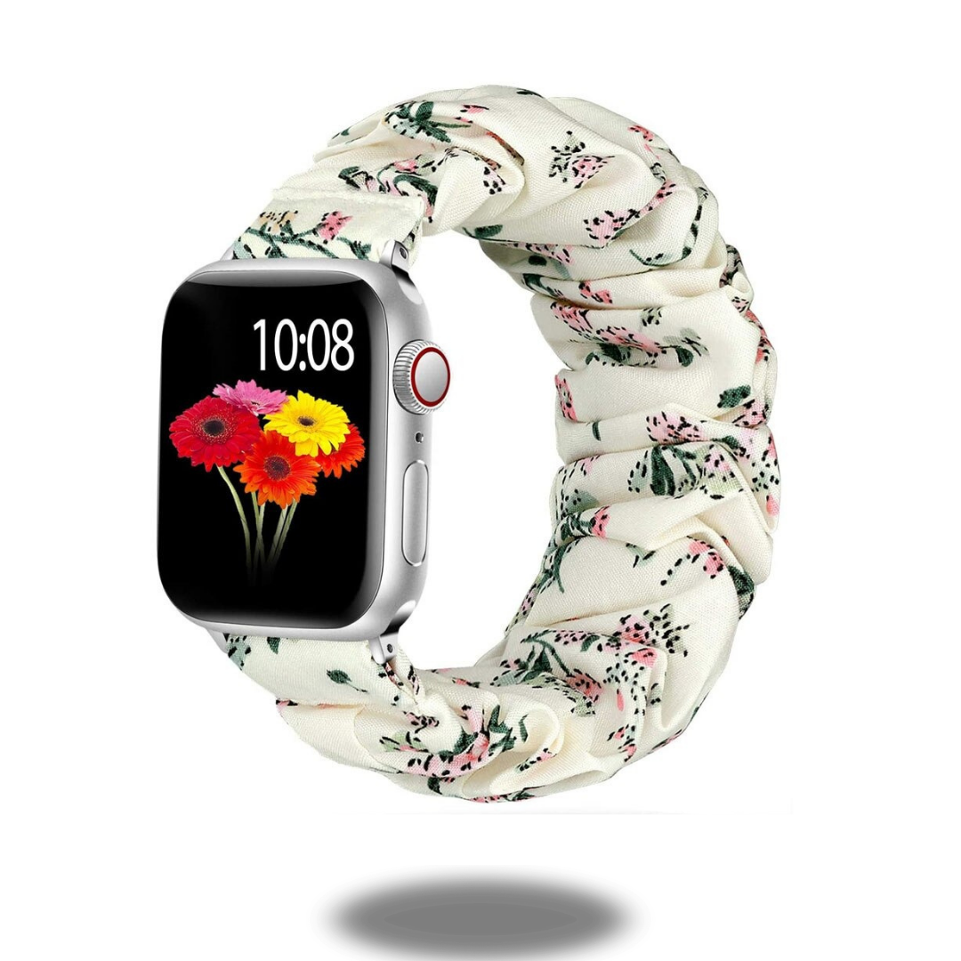 Premium Scrunchie Bands for Apple Watch Series 9/8/7/SE - Soft Elastic Hair Tie Style Sport Loop - Perfect for Workouts, Running & Everyday Wear