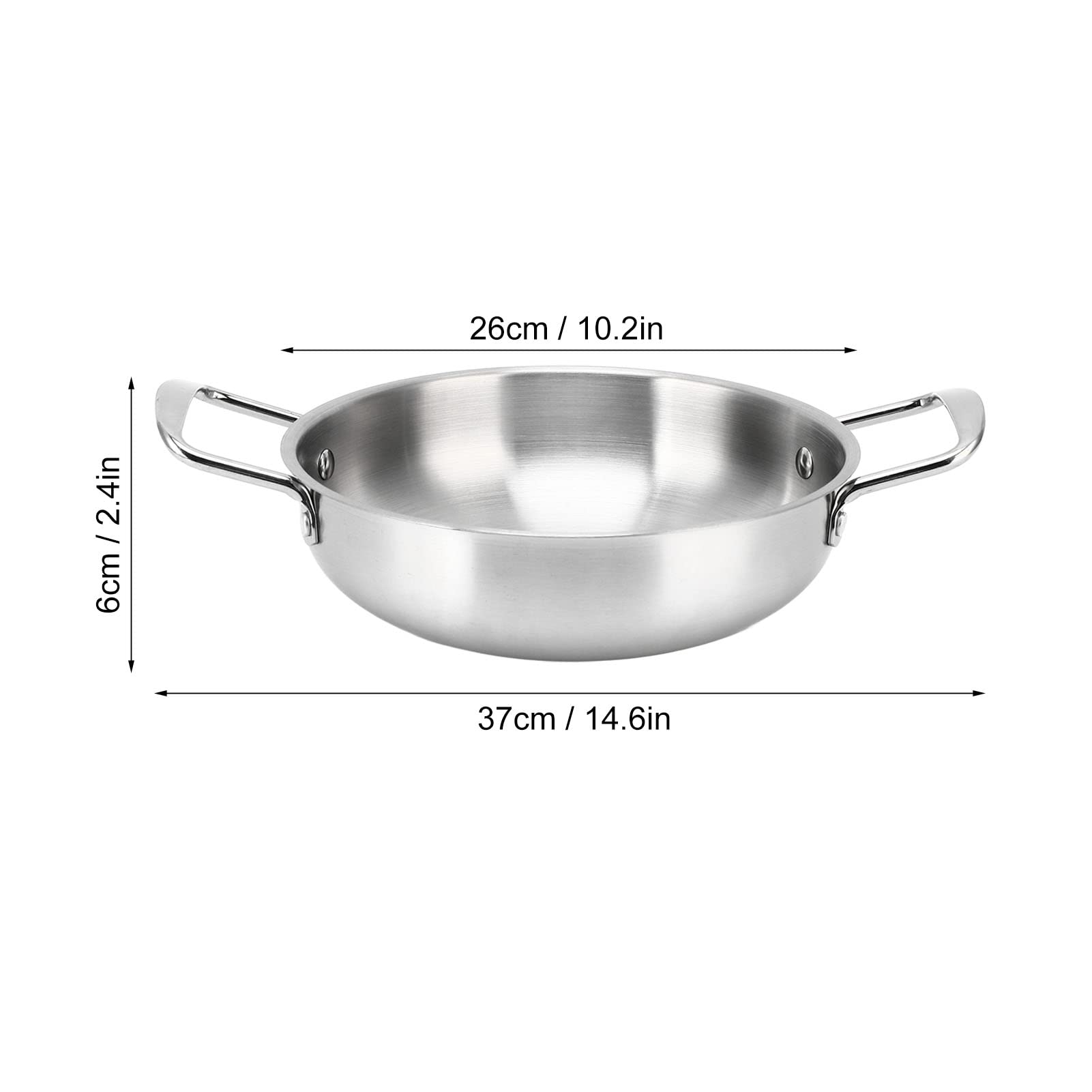 Buachois 26cm Stainless Steel Ramen Pot - Korean Style Even Heat Noodle Cooking Pot for Soup, Seafood & Instant Ramen | Perfect for Home Cooking, Camping & Dorm Use