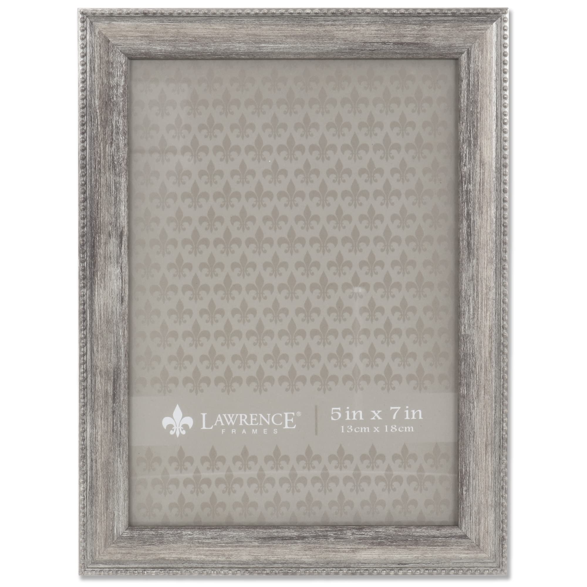 Lawrence Frames Classic Bead Picture Frame 5x7 Inch Silver - Elegant Home Decor for Living Room, Bedroom & Office Display