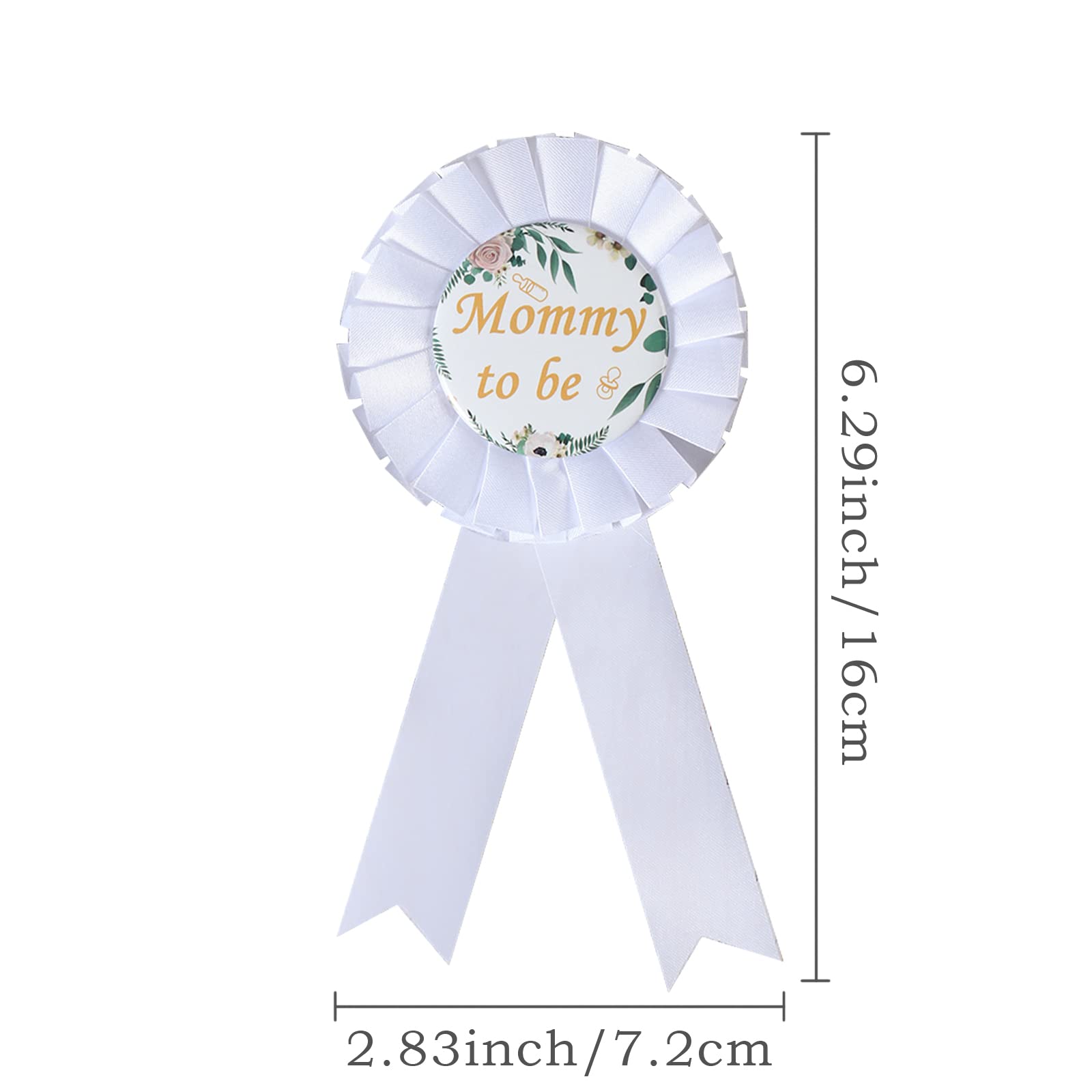 Gender Neutral Baby Shower Decorations Set - Sage Green Tinplate Badge Pins for Mom & Dad to Be | Perfect for Gender Reveal Parties, Baby Shower Gifts & Nursery Decor