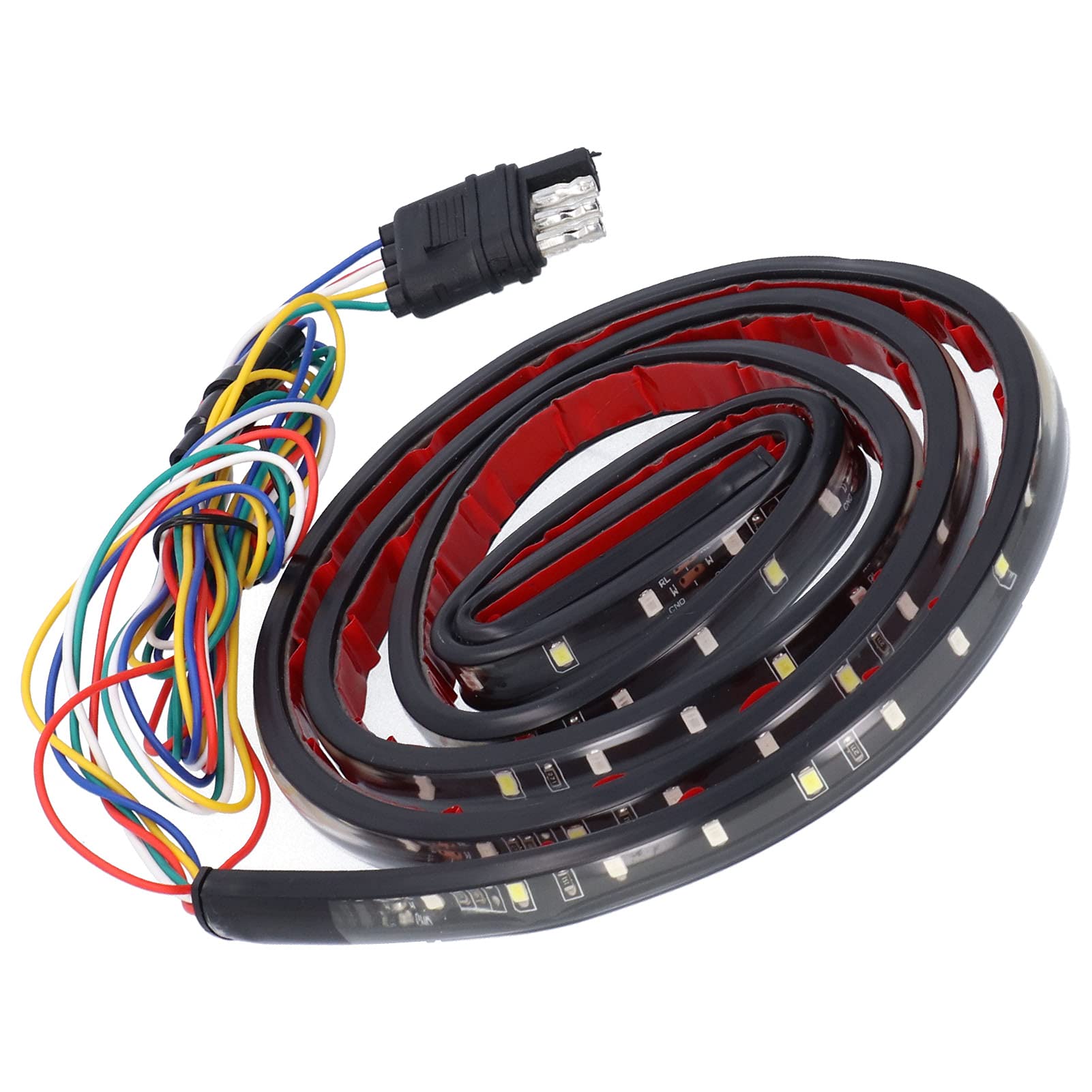 60in LED Light Strip for Trucks - White & Red Colors, 5 Lighting Modes, IP67 Waterproof with 4-Pin Connector | Perfect for Pickup Truck Bed Lighting, Underbody Glow, and Interior Accent Lighting