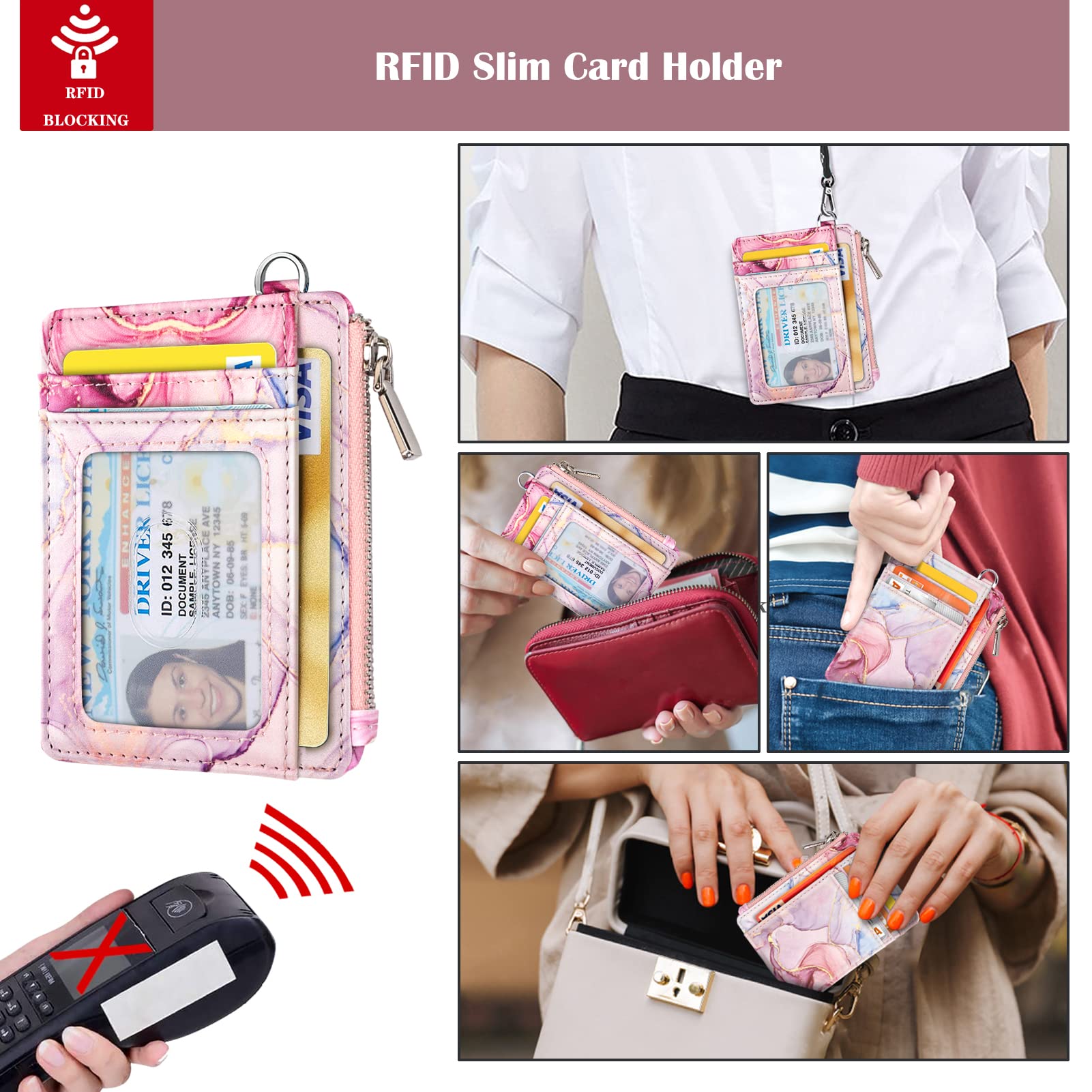 Cute Wrist Lanyard for Women with ID Holder & Card Slots - Perfect for Work & Travel