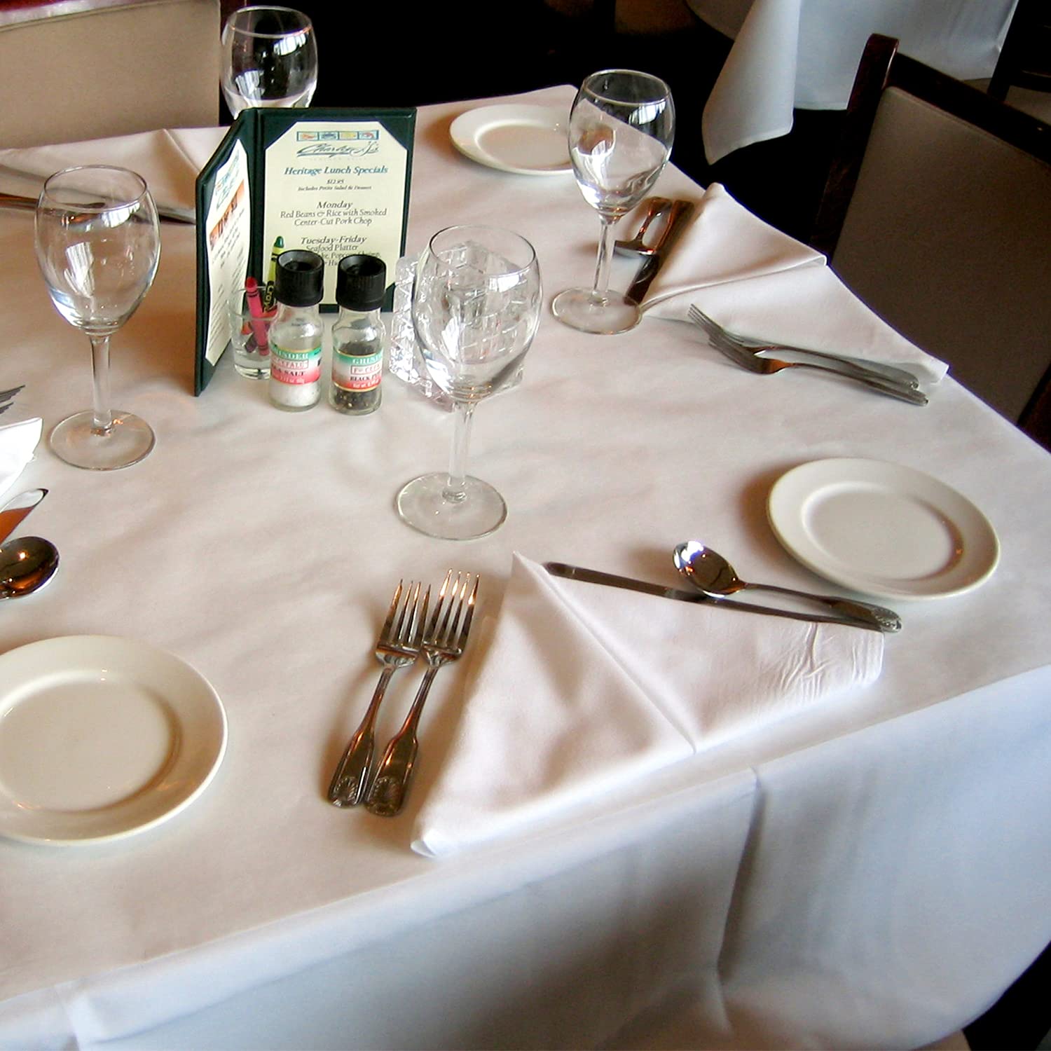 Premium White Square Tablecloth 70x70 Inch - Washable Polyester Linen Fabric Table Cover for Indoor & Outdoor Use - Perfect for Dinner Parties, Weddings, Birthday Celebrations, Anniversary Events (Pack of 10) - Ideal for Restaurant, Banquet Hall, and Home Dining Decor
