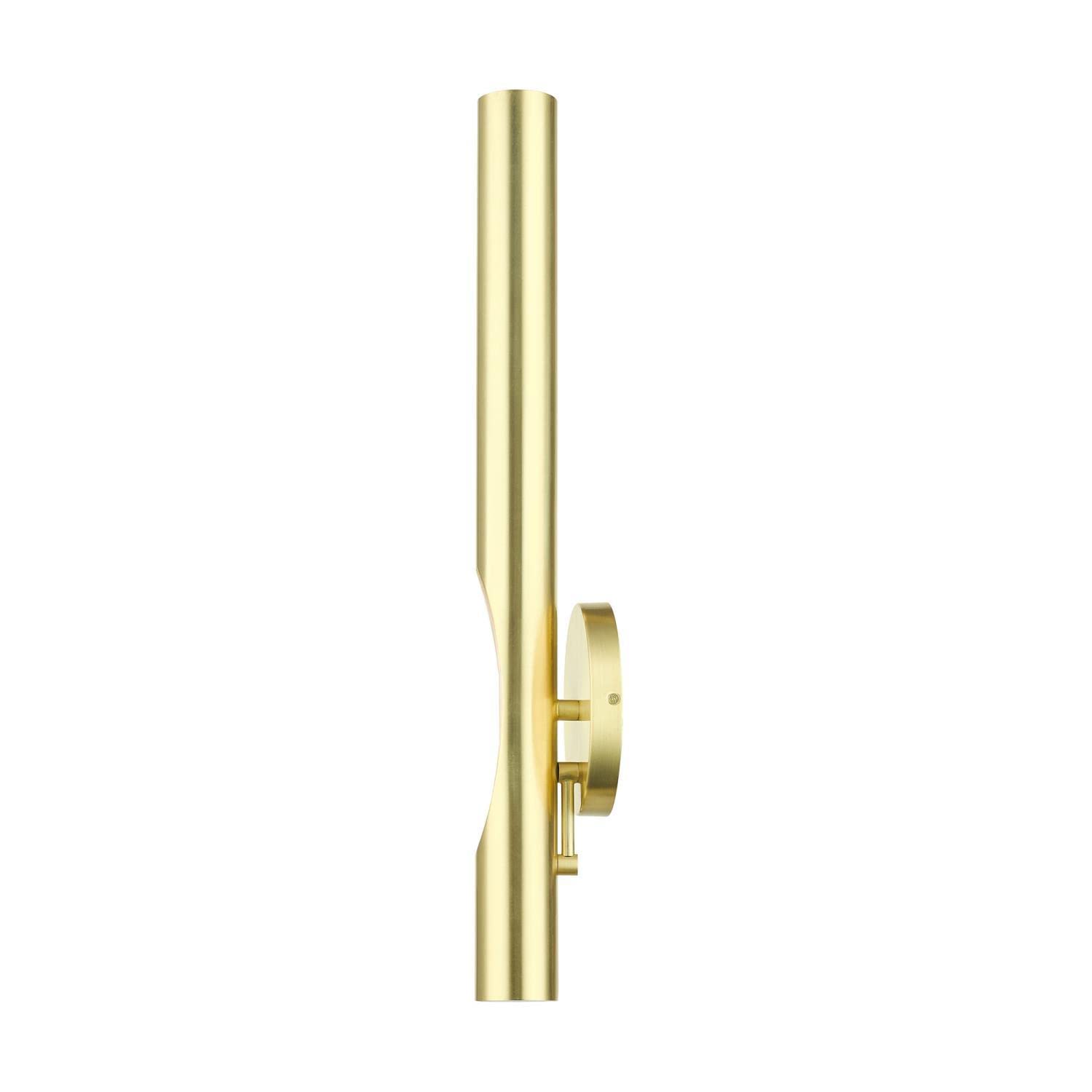 Livex Lighting Acra 1 Light Wall Sconce - Satin Brass Finish - Modern Wall Light Fixture for Bedroom, Living Room & Hallway Decor