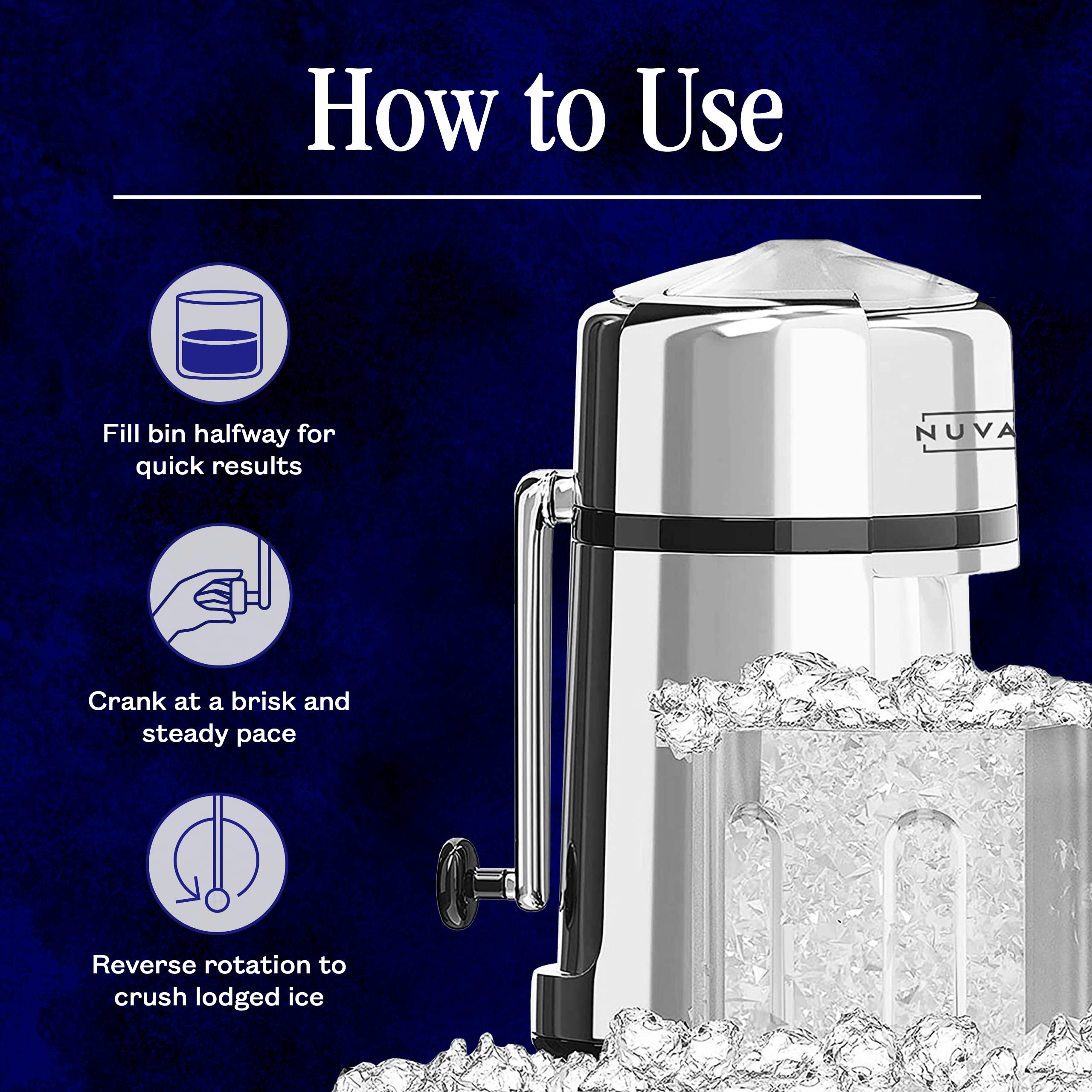 Premium Manual Ice Shaver - Stainless Steel Snow Cone Maker for Home & Commercial Use, Non-Slip Base, BPA Free - Perfect for Parties, Cafes, and Summer Treats