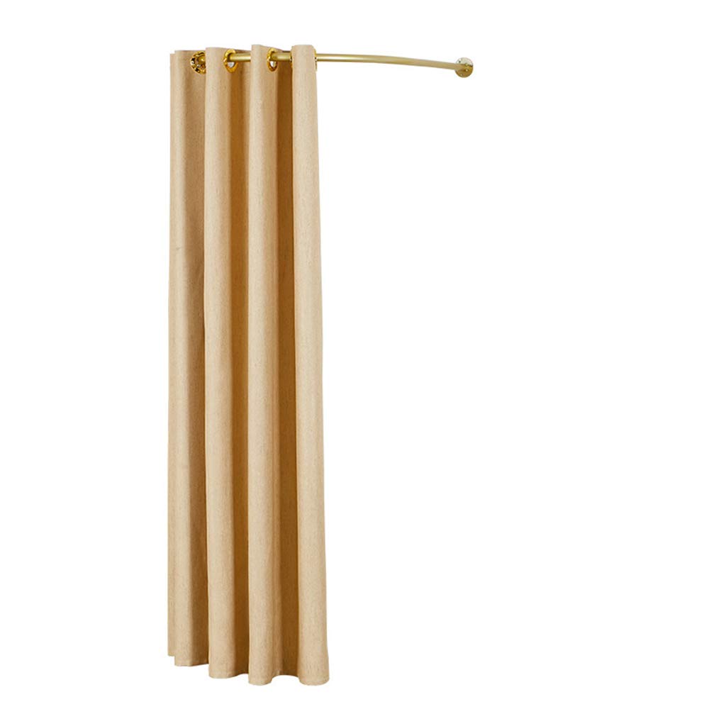 SYFZ-UJ Thick U-Shaped Track Changing Room Curtain with Rings - Apricot (80
