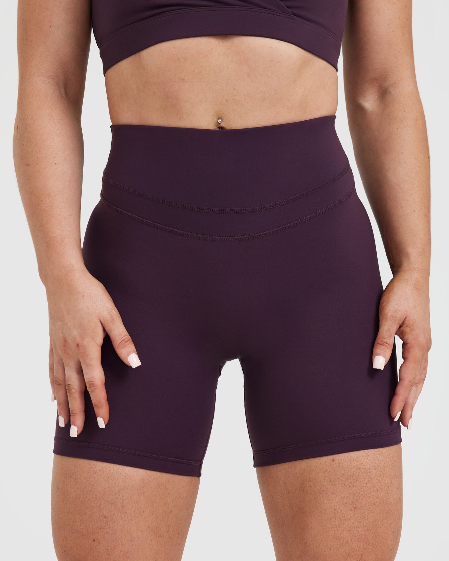 High Waisted Shorts for Women - 6-Pack Blackberry Purple | Comfortable & Stretchy Workout Shorts for Yoga, Running & Gym