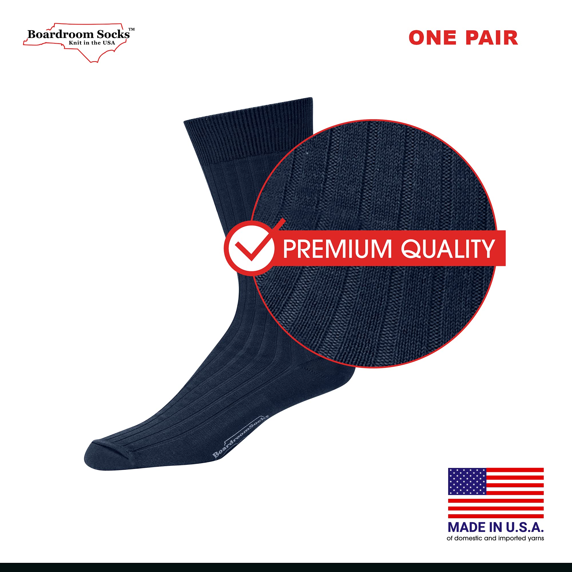 Premium Cotton Dress Socks for Men - Breathable & Comfortable Formal Socks - Classic Mid-Calf Business Socks by Boardroom Socks - Perfect for Office, Wedding & Professional Occasions