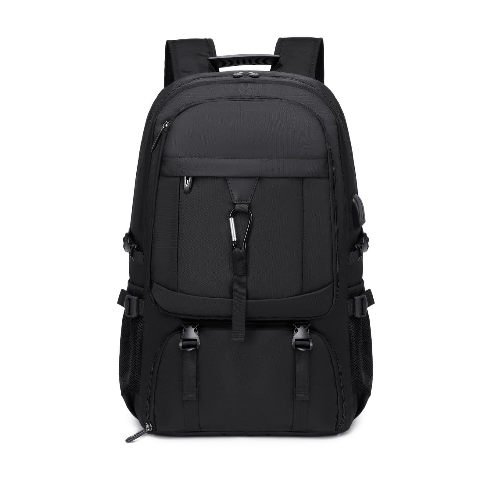 17.3 Inch Large Gym Backpack with Shoe Compartment - 50L Travel Backpack with Multiple Compartments, USB Charging Port & Anti-Theft Design - Airline Approved Carry-On Backpack for Men & Women - Perfect for Gym, Travel, Work & Business Trips