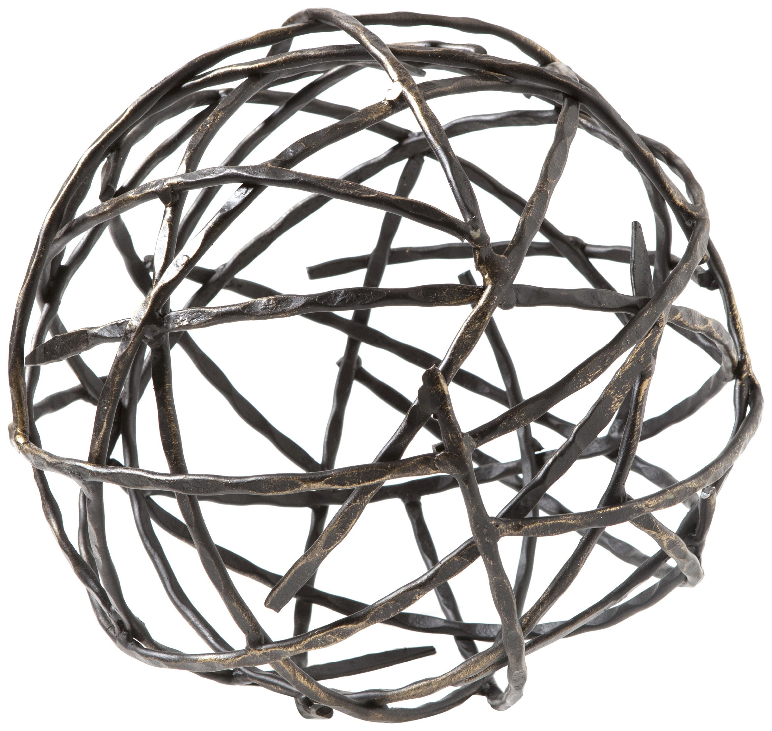 Global Views Strap Sphere-Med Black Home Decor - Modern Sphere Accent Piece for Living Room, Bedroom & Office Decor