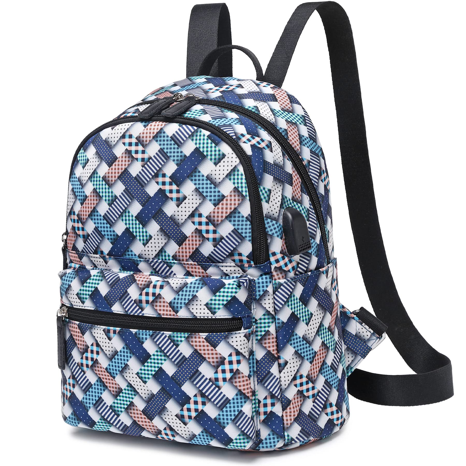 Mini Backpack Purse for Girls & Teens - Small Travel Backpack for School, Shopping & Outings (Modern Blue) | Lightweight & Stylish Daypack
