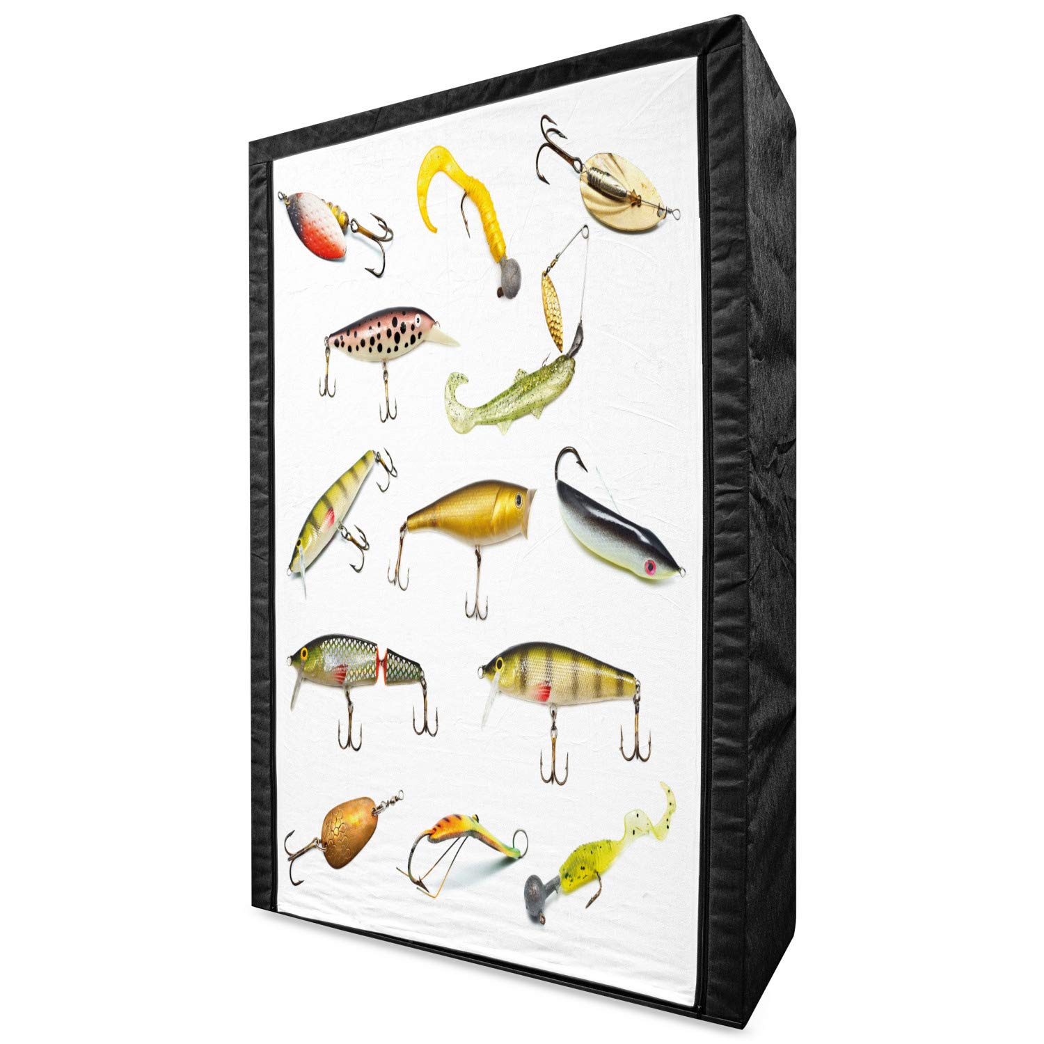 Ambesonne Fishing Themed Portable Fabric Wardrobe - 42.5