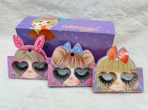 ARRX 3D False Eyelashes with Built-in Glue - 3 Pairs Natural Black Lashes for Dramatic Eye Makeup | Perfect for Parties, Weddings & Special Occasions