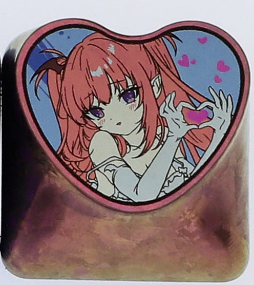 Hatsune Miku Anime Heart-Shaped Titanium Alloy Custom Keycap - Durable Metal Decorative Keycap for Mechanical Keyboards (Gaming, Collectibles, Cosplay Accessories)