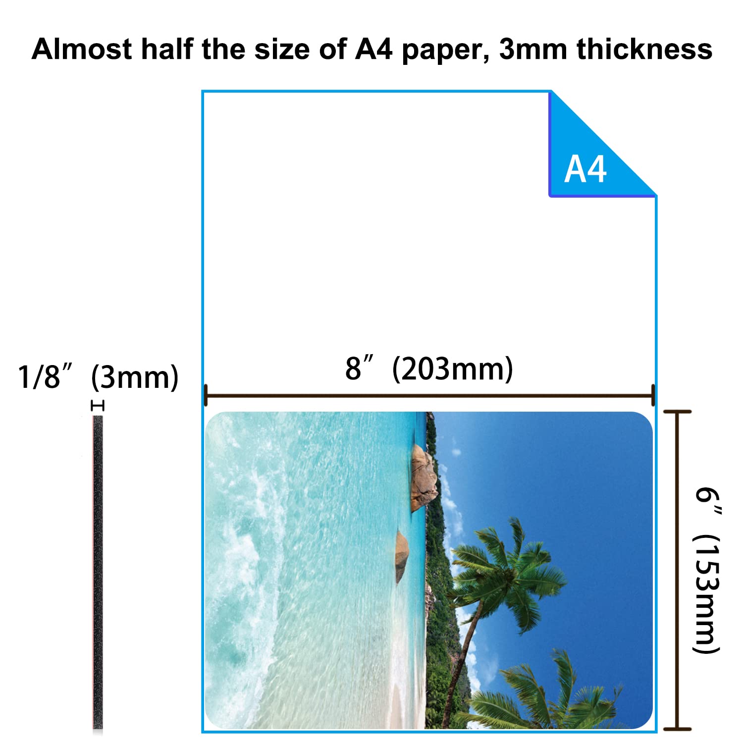 Audimi Small Mouse Pad 6 x 8 Inch - Mini Thick Non-Slip Mouse Pad for Laptop & Wireless Mouse - Portable, Washable Office & Travel Accessory - Perfect for Home, Work, Gaming & Beach Use