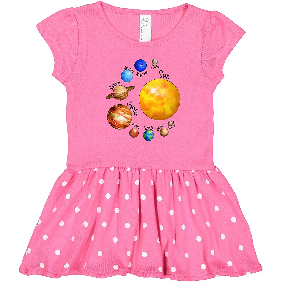 Inktastic Sun and Planets Toddler Dress - Cute Space Themed Outfit for Kids | Perfect for School, Playdates & Birthday Parties