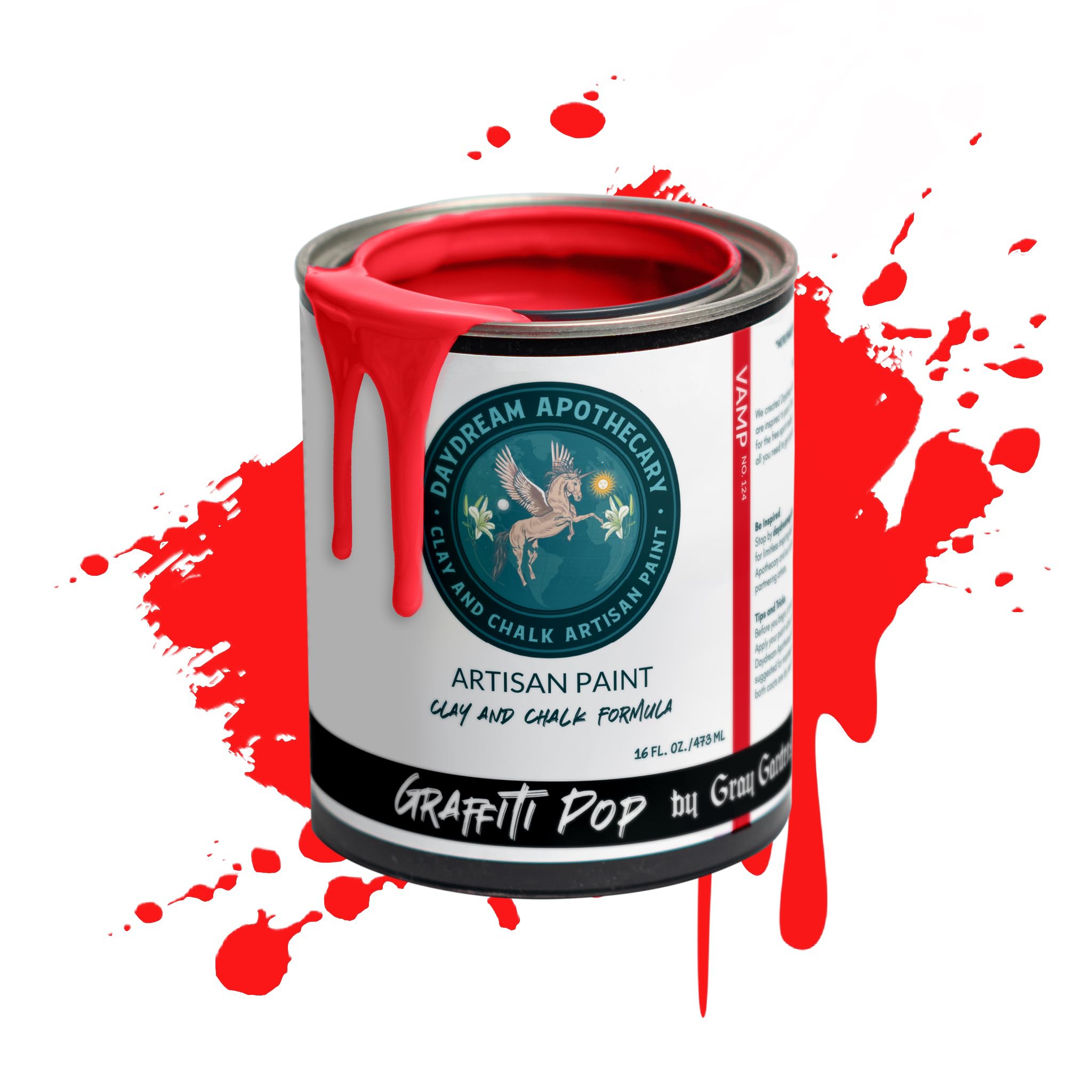 Premium Matte Red Chalk & Clay Paint for Furniture - 16oz Non-Toxic DIY Wood Paint, Interior Home Décor Paint for Artists & Crafters | Perfect for Upcycling, Cabinets, Walls & DIY Projects