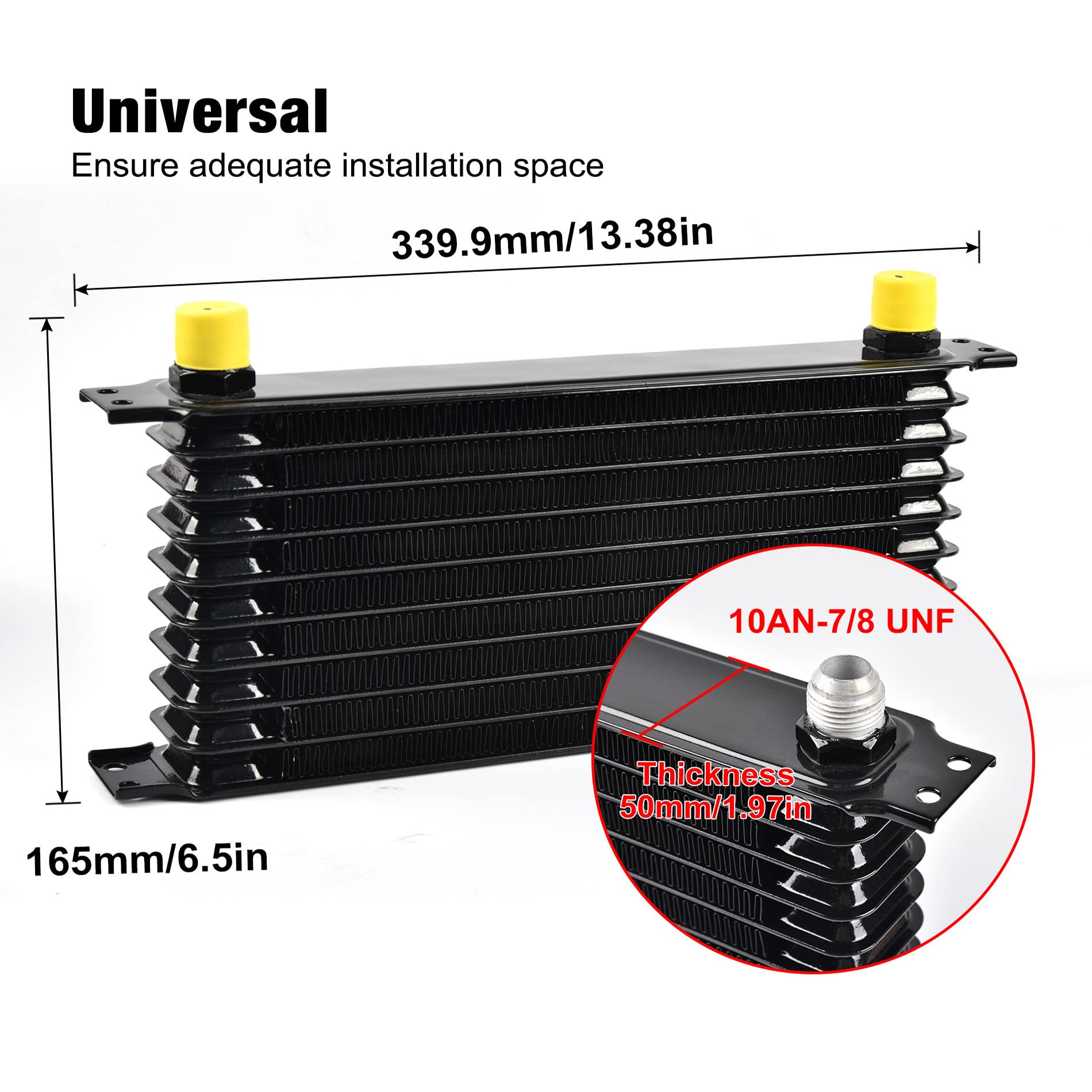 EVIL ENERGY Universal 10-Row Aluminum Oil Cooler Kit with 10AN Fittings - High Performance Transmission & Engine Cooler for Japanese Cars - Perfect for Racing, Off-Road & High-Temperature Driving Conditions