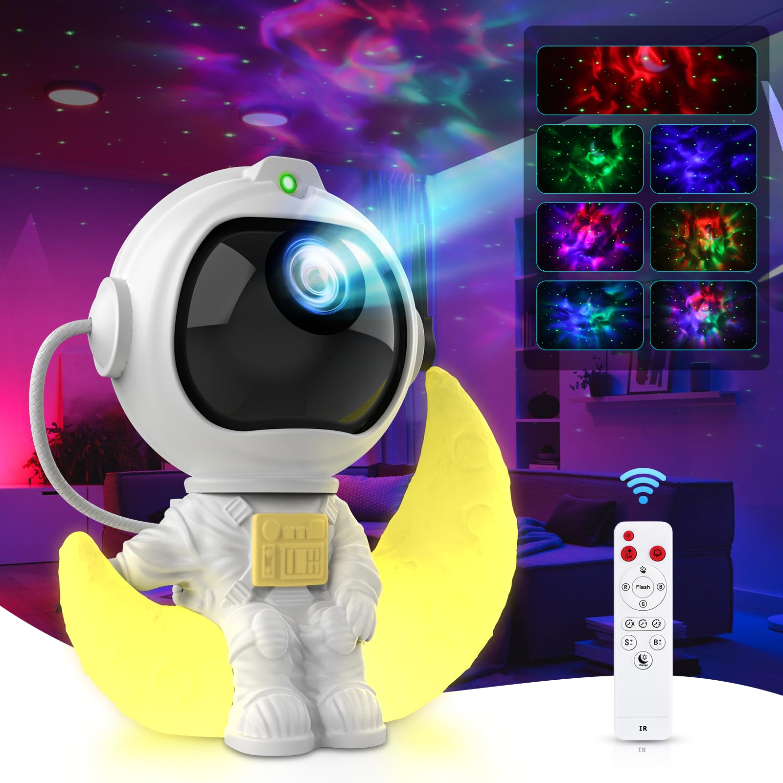 VUENICEE Astronaut Starry Sky Galaxy Projector, Night Light for Kids & Adults with Timer & Remote Control - Perfect for Bedroom, Nursery, Party Decor & Relaxation
