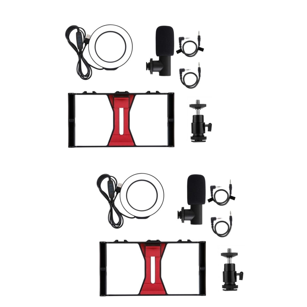2 Pack Hemobllo Phone Stand & Tripod Kit with Ring Light - Portable Desktop Tripod Stand, Cell Phone Holder, Stabilizer for Live Streaming, Photography & Video Calls - Perfect for Content Creators, Vloggers & Remote Work