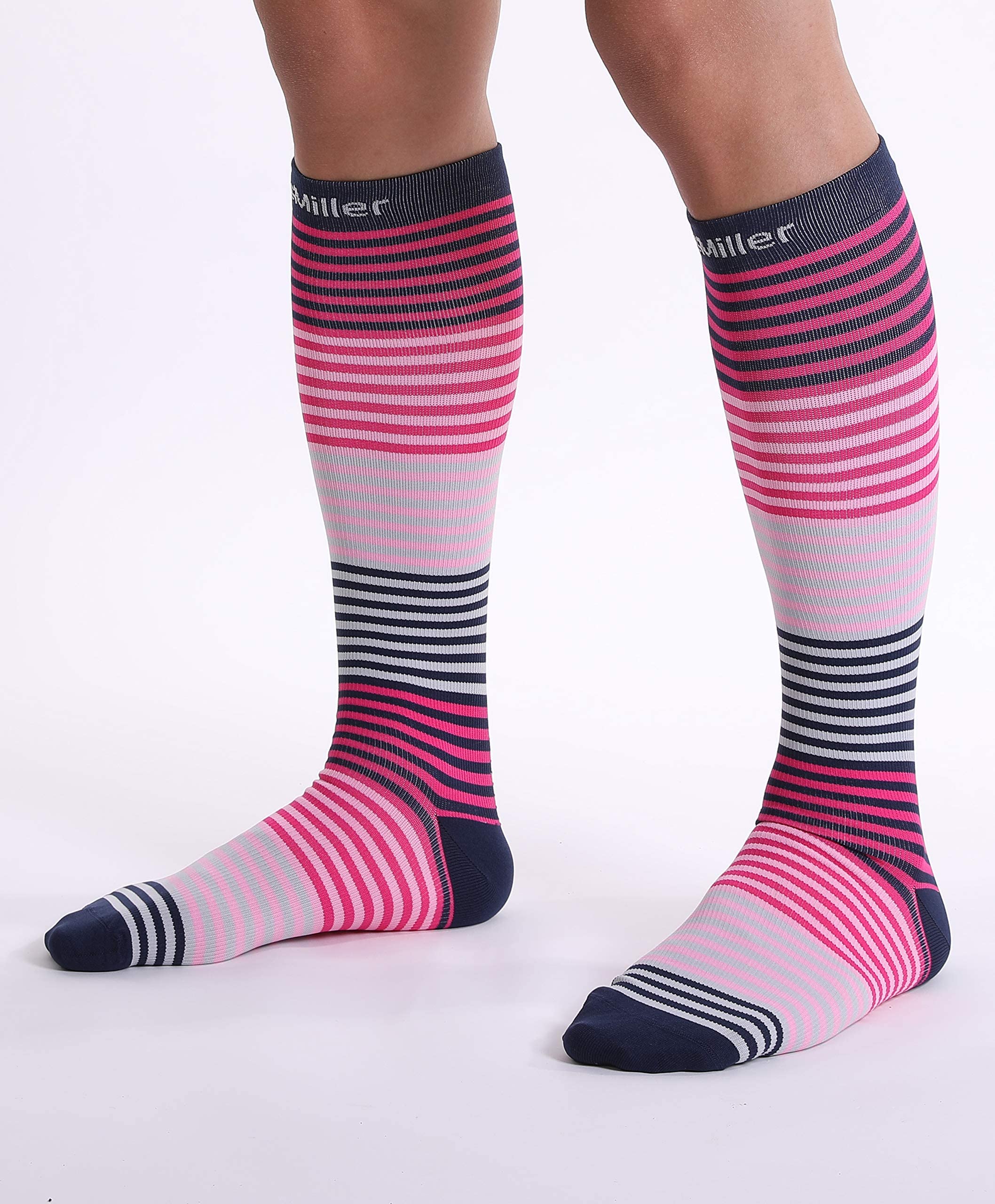 Doc Miller Compression Socks for Women & Men - 15-20mmHg Medical Grade Knee High Support Socks - Ideal for Running, Nursing, Travel, Pregnancy & Varicose Veins Relief - Perfect for Athletes, Nurses & Frequent Flyers (1 Pair)