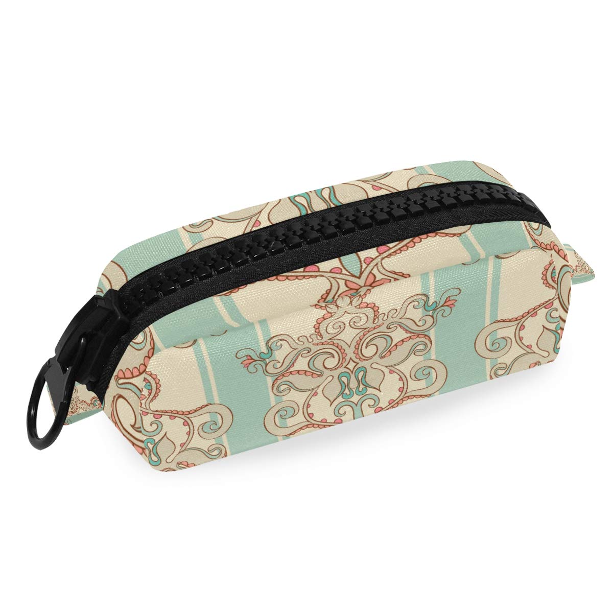 Vintage Beige Large Capacity Makeup Pouch - Cosmetic Bag for Pens, Pencils & Markers with Big Zipper - Perfect for School, Office & Travel Organization (Teen Girls & Women)