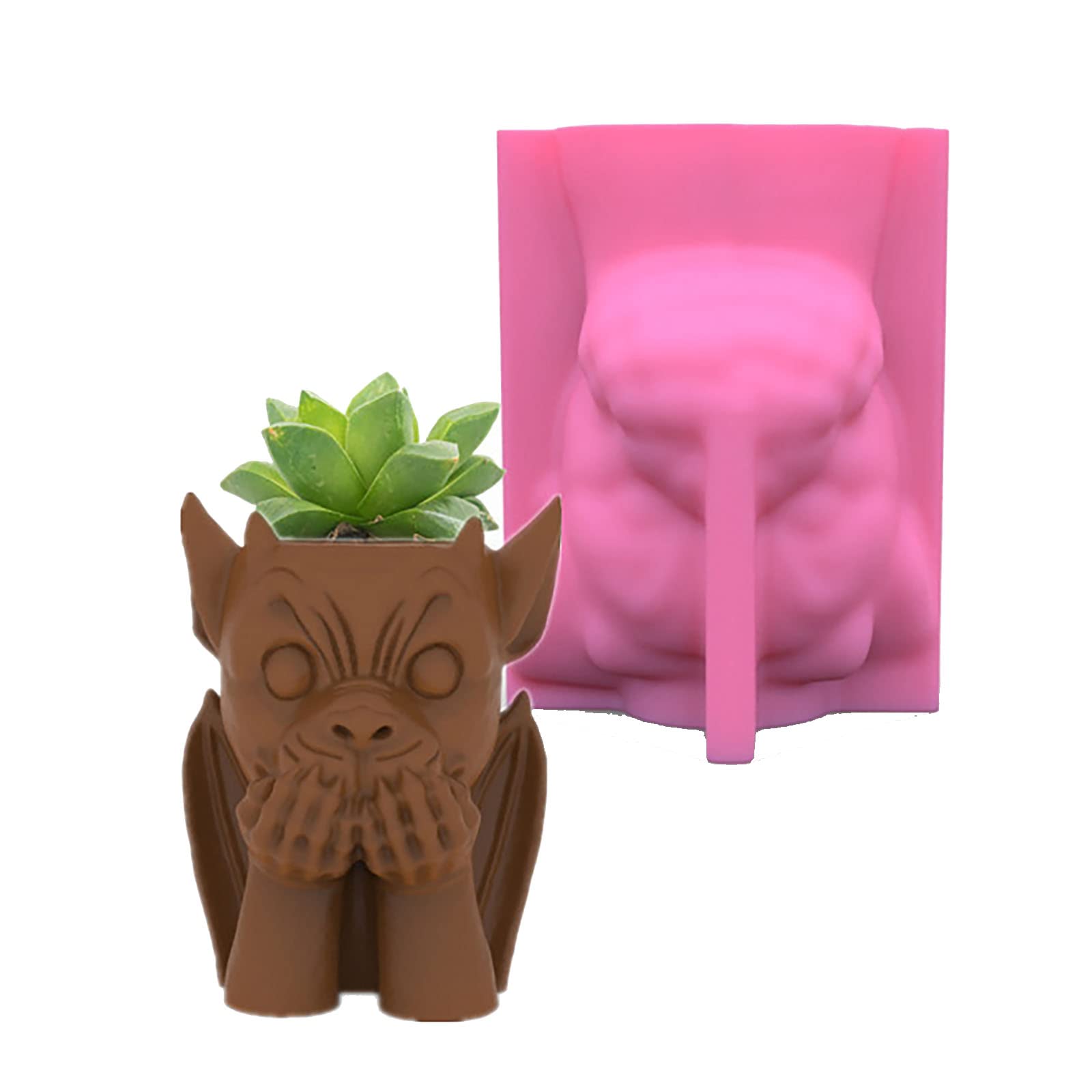 Devil Silicone Flower Pot Molds - Turtle Succulent Planter Concrete Molds for DIY Cactus, Plaster, Cement & Clay Crafts - Resin Home Decor (G117) - Perfect for Garden Decor, Indoor Planters & Creative DIY Projects