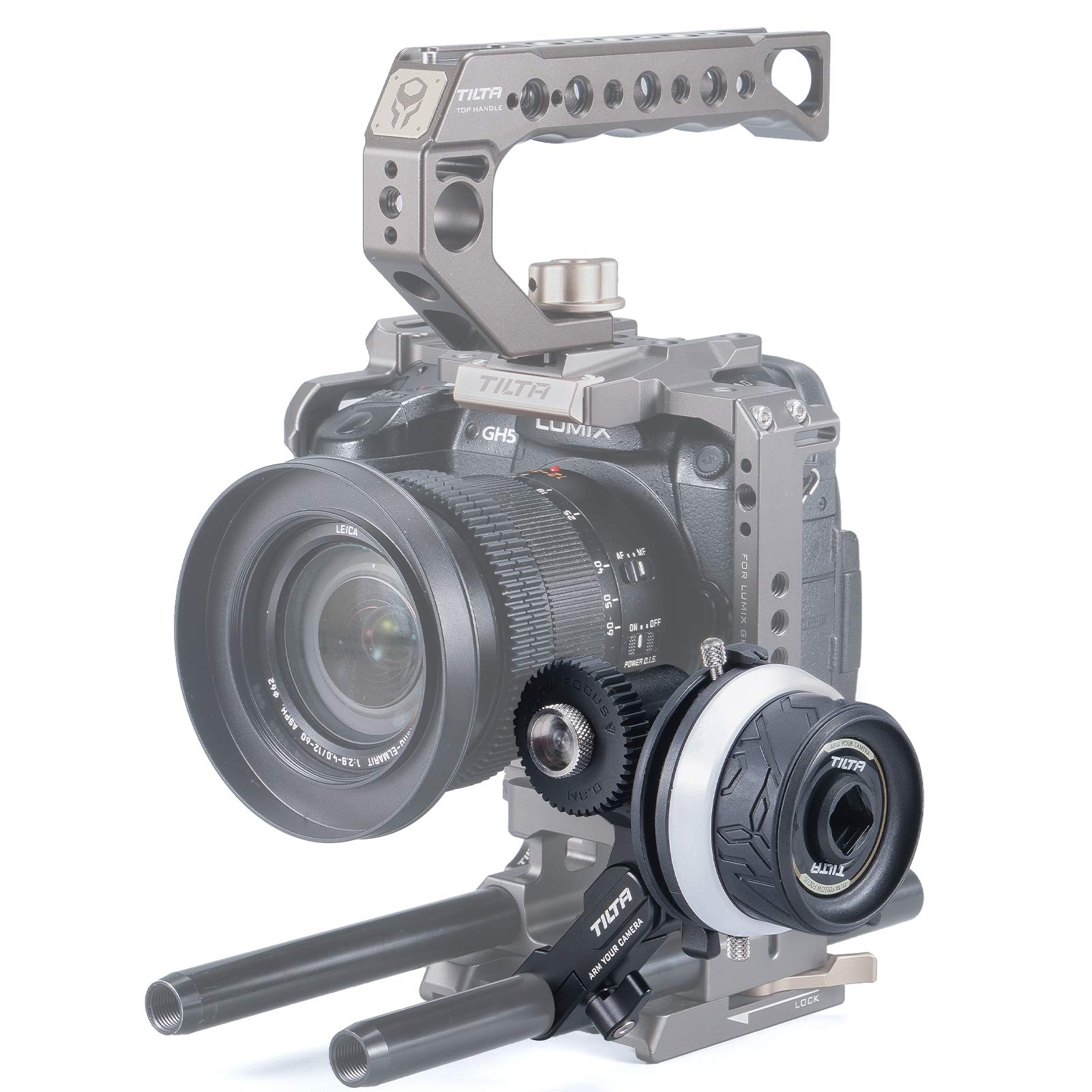 Tilta Mini Follow Focus Lens Zoom Control for DSLR & Mirrorless Cameras - Pocket Follow Focus with A/B Hard Stops, 0.8m Pitch Gear Ring, 15mm Rod & Single Rod Holder - Lightweight FF-T06/FF-T07 for Filmmaking, Vlogging & Professional Video Production