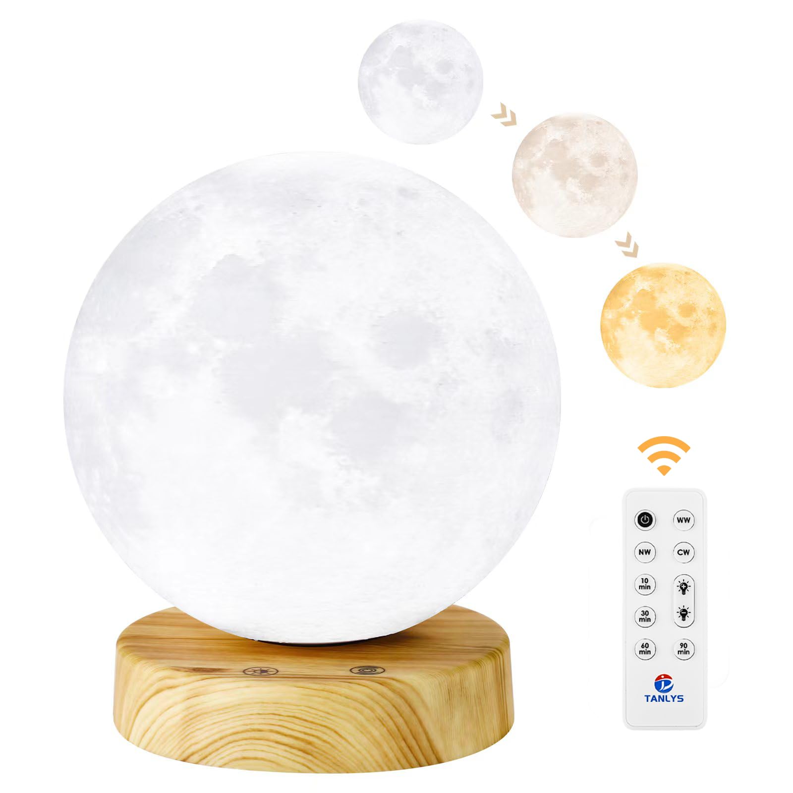 Tanlys 10,000 Lux Light Therapy Lamp - UV-Free Sunlight Lamp with Remote Control, Adjustable Brightness & Timer - SAD Lamp for Seasonal Depression, Office, Home & Decoration - Perfect for Winter Blues, Work from Home & Mood Enhancement