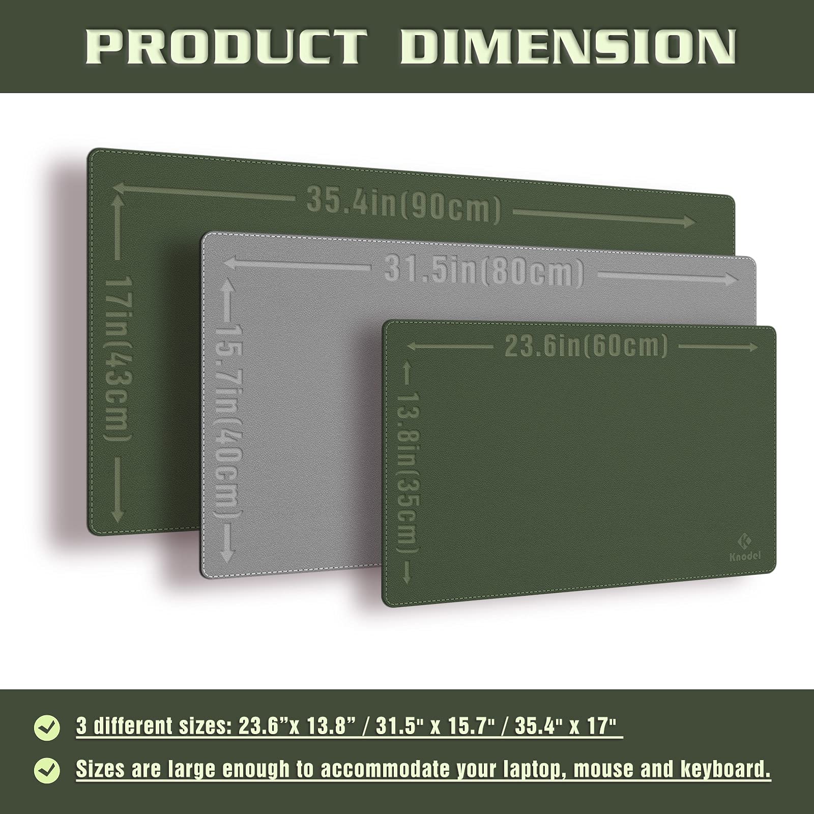 Premium Dual-Sided PVC Leather Desk Mat - 35.4
