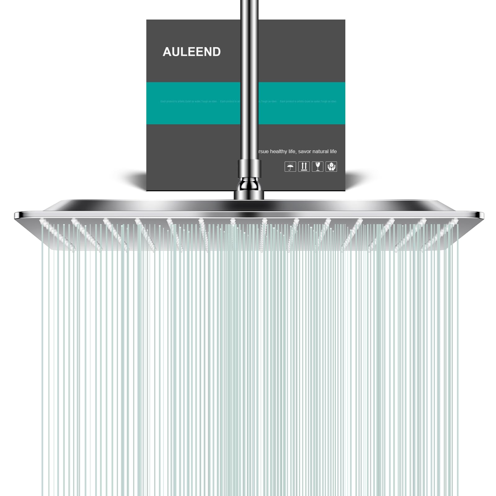 Premium All-Metal Rainfall Shower Head - Chrome Finish, 16 Inch - Universal Fit for Any Bathroom Decor - Perfect for Spa-Like Luxury Showers & Modern Bathroom Upgrades