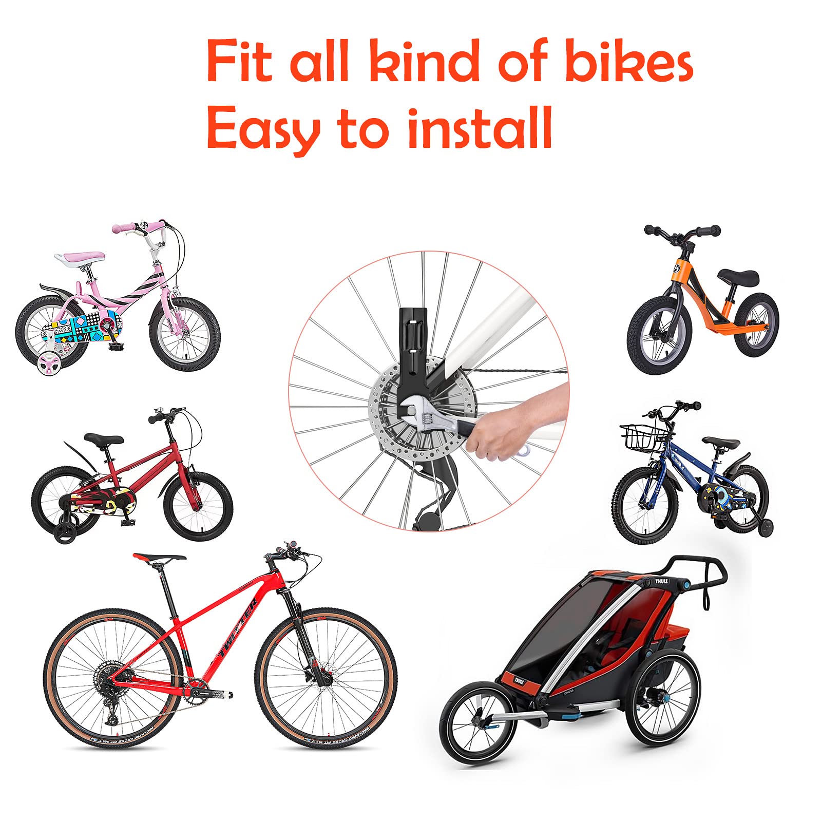 2 Pack Bike Safety Flags with Pole - Reflective Strap, Adjustable Height, Heavy Duty Fiberglass, Waterproof - Perfect for Cycling, Bicycle Commuting & Outdoor Adventures - USA Flag Design