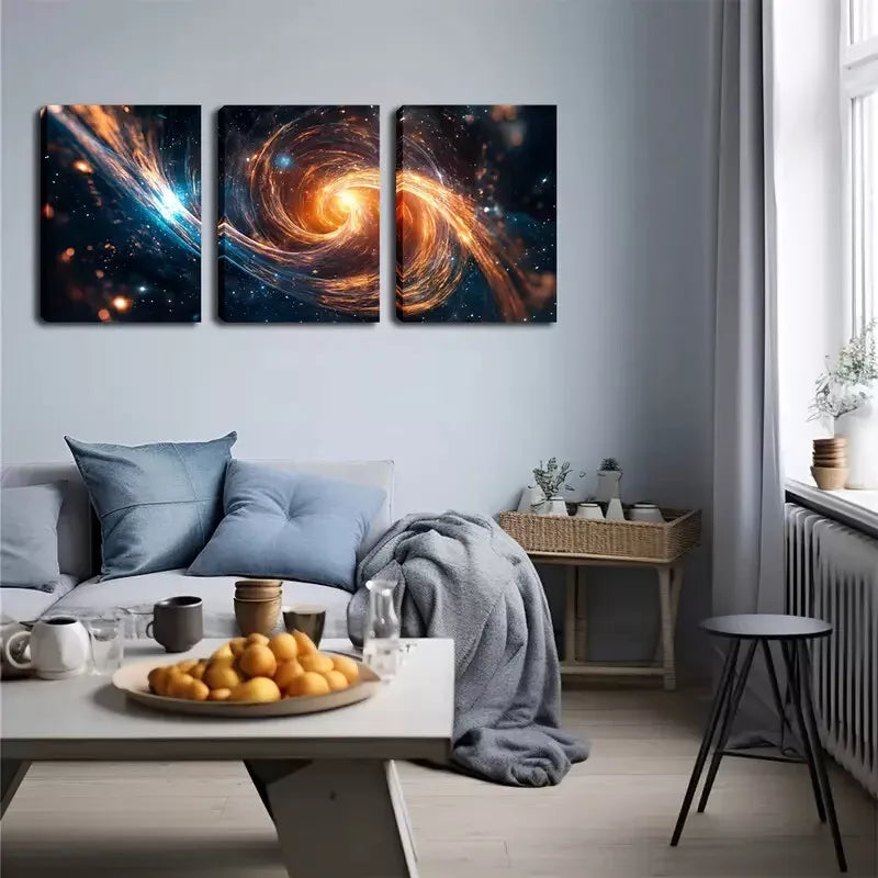 3-Piece Stunning Galaxies Wall Art Set - Framed Canvas Prints 40x60cm (16x24in) - High Quality Space Decor - 100% Australian Made - Ready to Hang - Perfect for Living Room, Bedroom or Office Decor