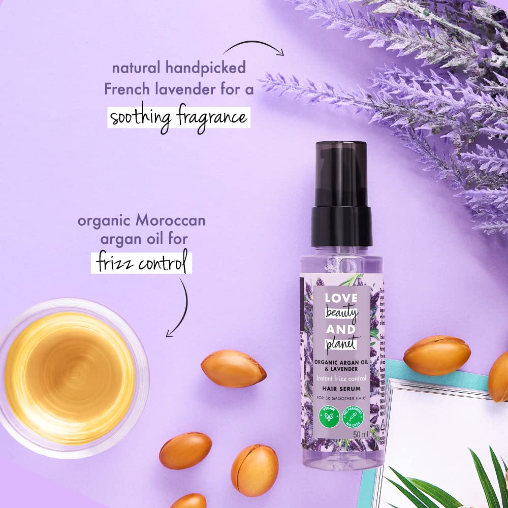 Love Beauty & Planet Argan Oil & Lavender Hair Mask for Frizzy Hair – 50ml | Deep Conditioning Treatment for Dry, Damaged Hair | Perfect for Salon-Quality Hair Care at Home