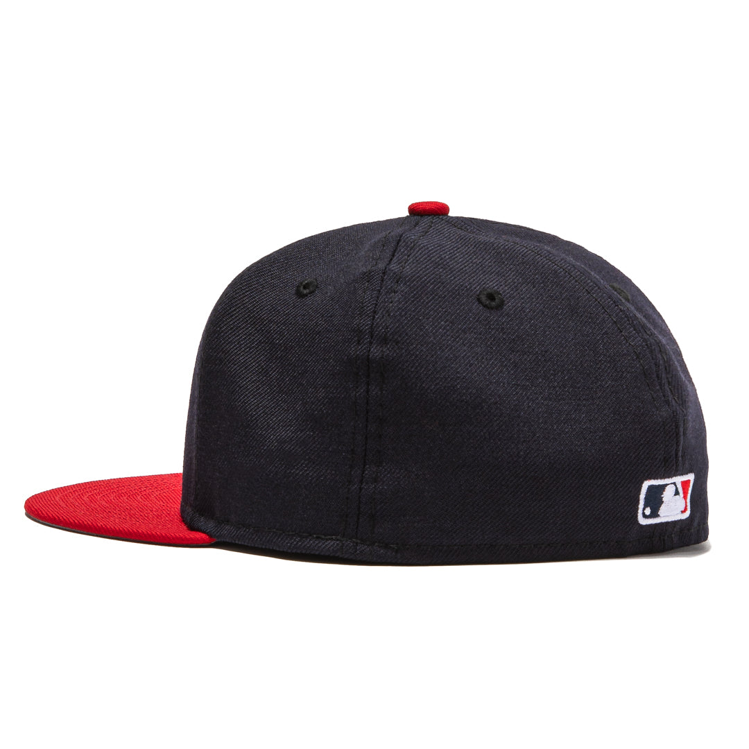 New Era 59Fifty Retro On-Field Atlanta Braves Alternate Baseball Cap - Navy & Red - MLB Officially Licensed Snapback Hat for Men & Women - Perfect for Games, Collecting & Streetwear Fashion