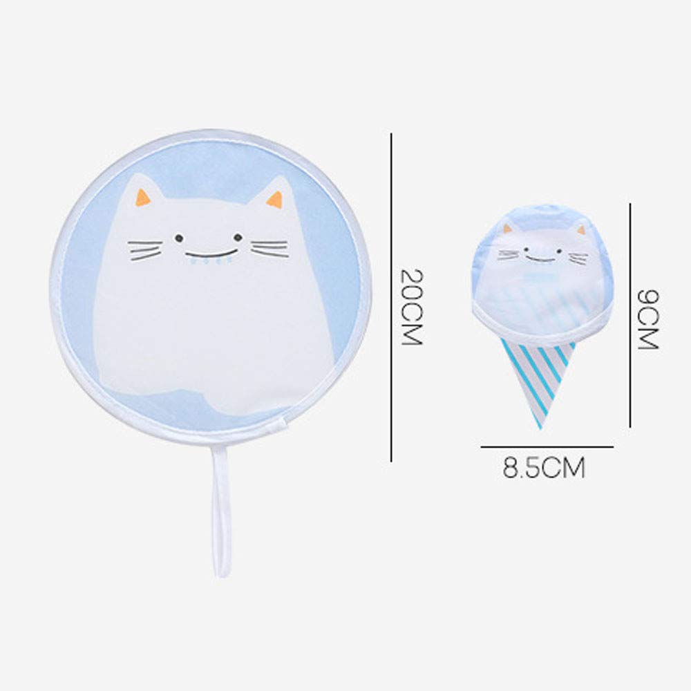 Mini Folding Hand Fans - Portable Travel Fan with Ice Cream Design, 7.87 Inch Small Cloth Fan for Summer, Beach, Wedding, Party (Blue, Pack of 10)