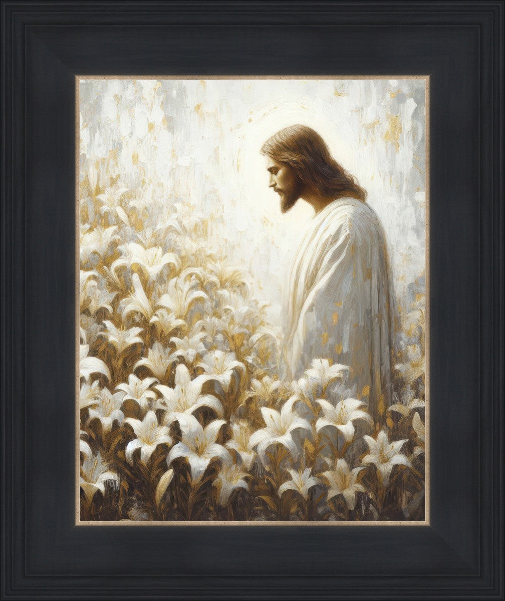 Consider The Lilies - Inspirational Christian Wall Art Decor for Home & Office | Perfect for Living Room, Bedroom, Church & Gift Giving
