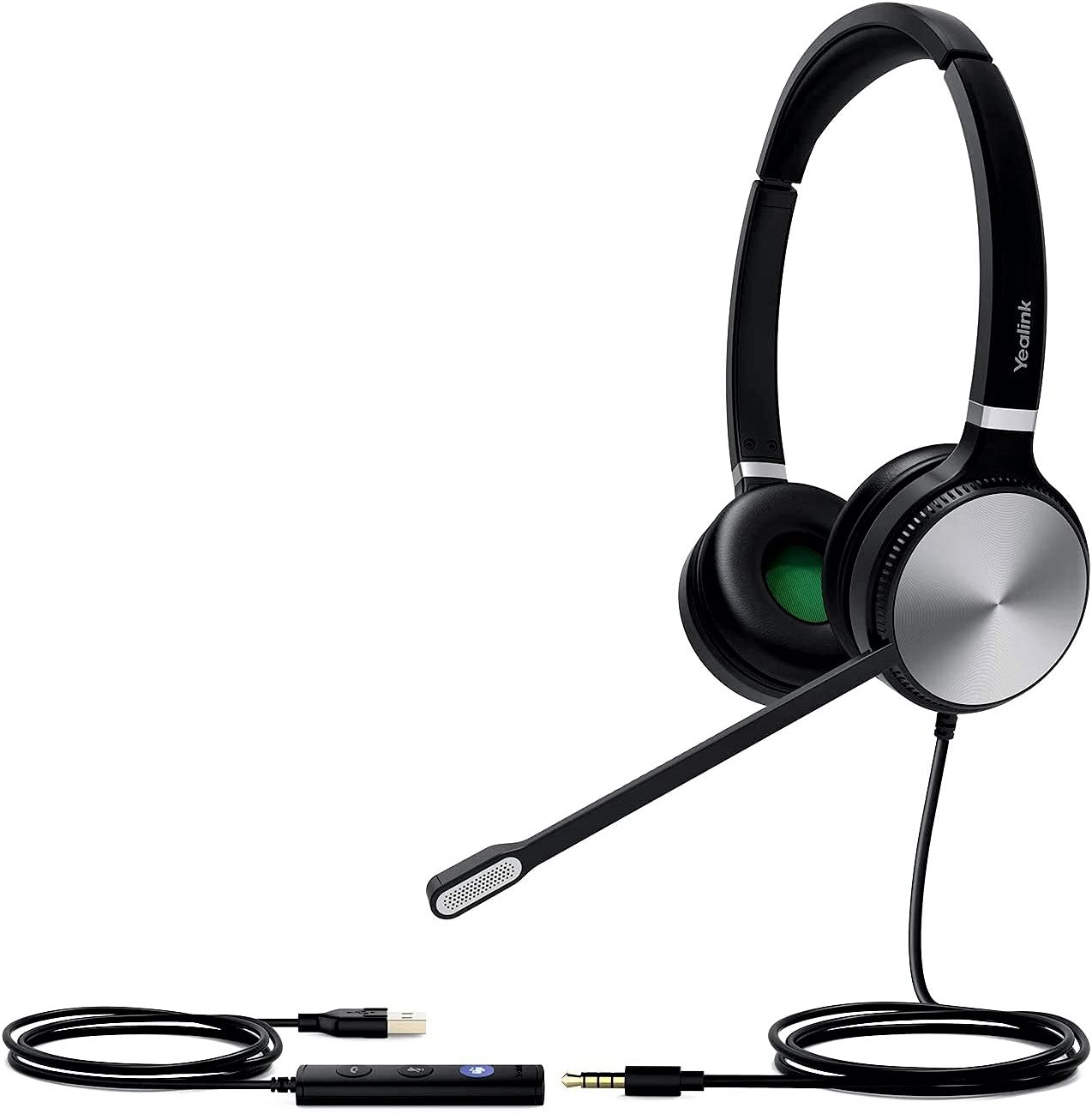 Yealink UH36 USB Wired Headset with Noise Cancelling Mic - Dual/Mono Mode for Office, Call Center & Remote Work | Comfortable Over-Ear Design for Long Wear