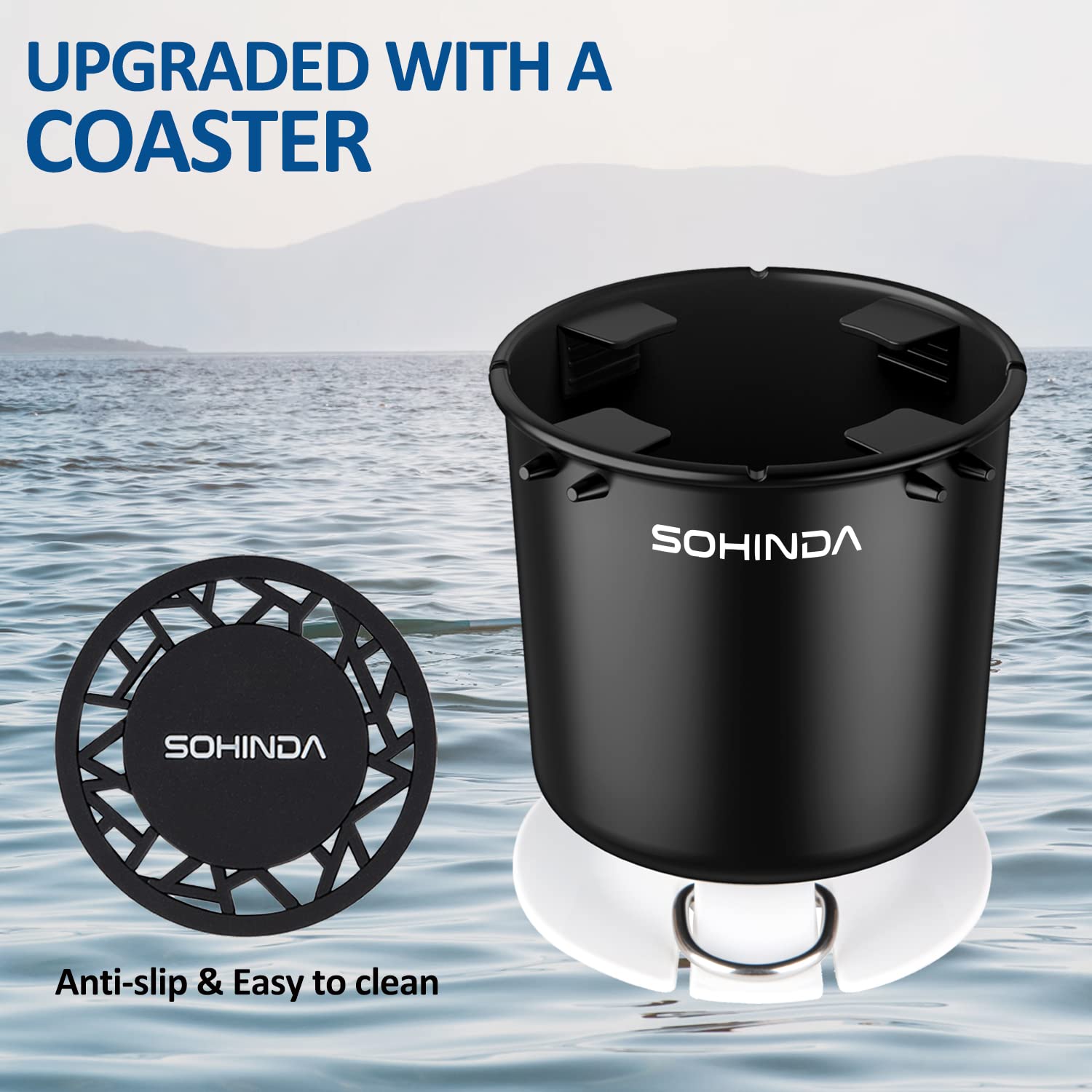 **Premium SUP Paddle Board Cup Holder - Universal Kayak & Boat Accessory - Durable White/Black Action Mount - Perfect for Drinks & Gear on Water Adventures**    *(Great for Stand Up Paddleboarding, Kayaking, Boating & Outdoor Water Sports - Keeps Drinks Secure While You Paddle!)*