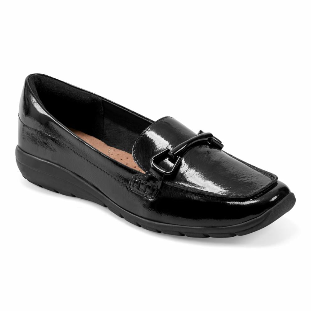 Easy Spirit Women's Amalie Black M Walking Shoes - Comfortable Slip-On Sneakers for Women with Arch Support | Perfect for Travel, Work & Everyday Wear