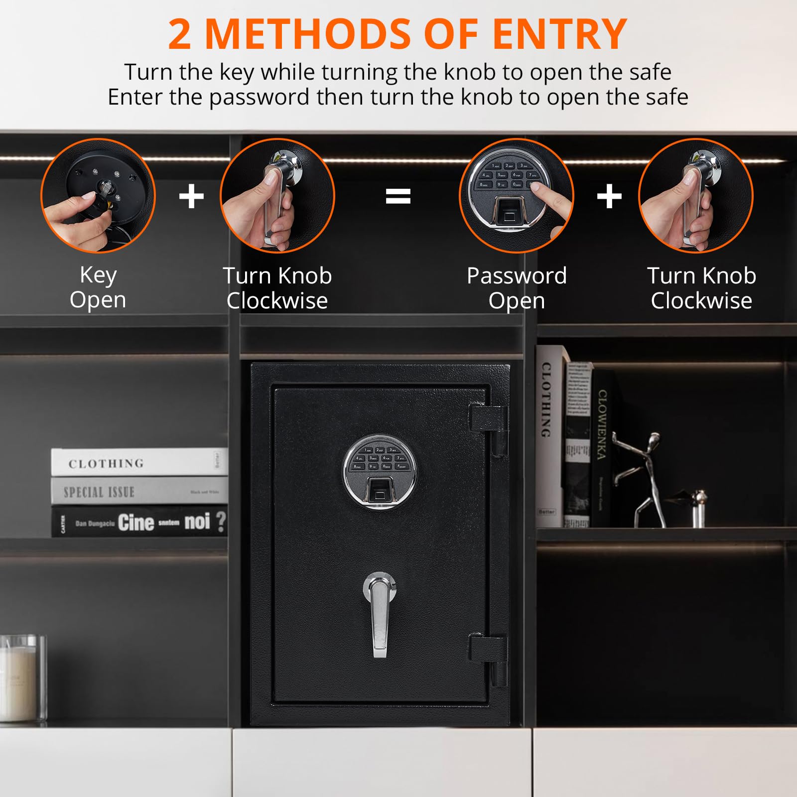 GARVEE 2 Cubic Feet Steel Digital Safe with Electronic Keypad - Secure Cash, Jewelry & Valuables for Home, Office & Business Use