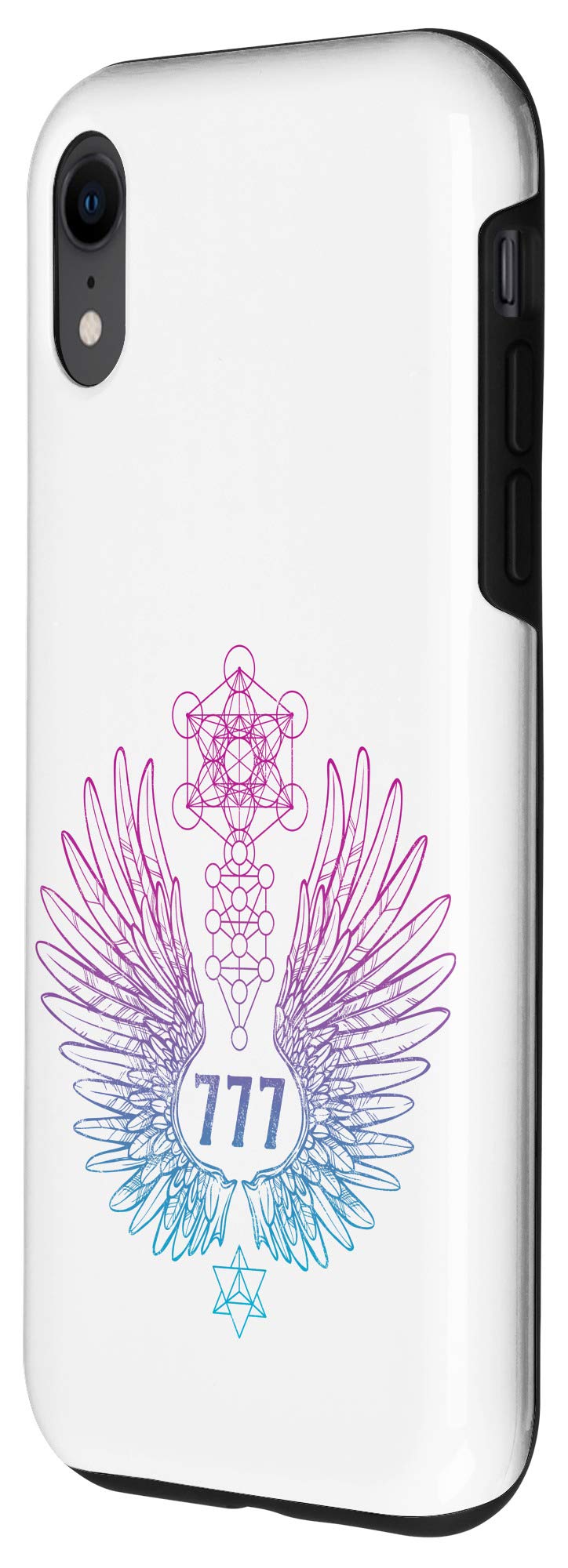 iPhone XR Case with Angel Number 777 & Sacred Geometry Design - Protective Phone Cover for Spiritual Awakening & Numerology Enthusiasts