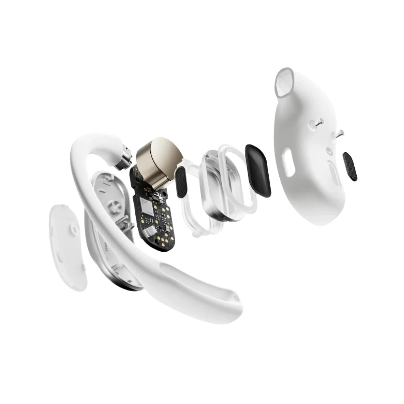 Openfit Air White Wireless Earbuds - Lightweight Bluetooth Headphones for Running, Gym & Workout - Sweatproof & Noise Cancelling for Sports & Travel