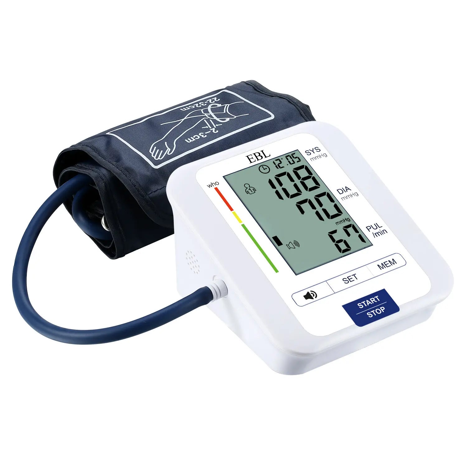 EBL Blood Pressure Monitor - Upper Arm Cuff, Digital BP Machine with Large LCD Display, Accurate & Easy-to-Use for Home Health Monitoring - Perfect for Seniors, Adults & Daily Health Tracking