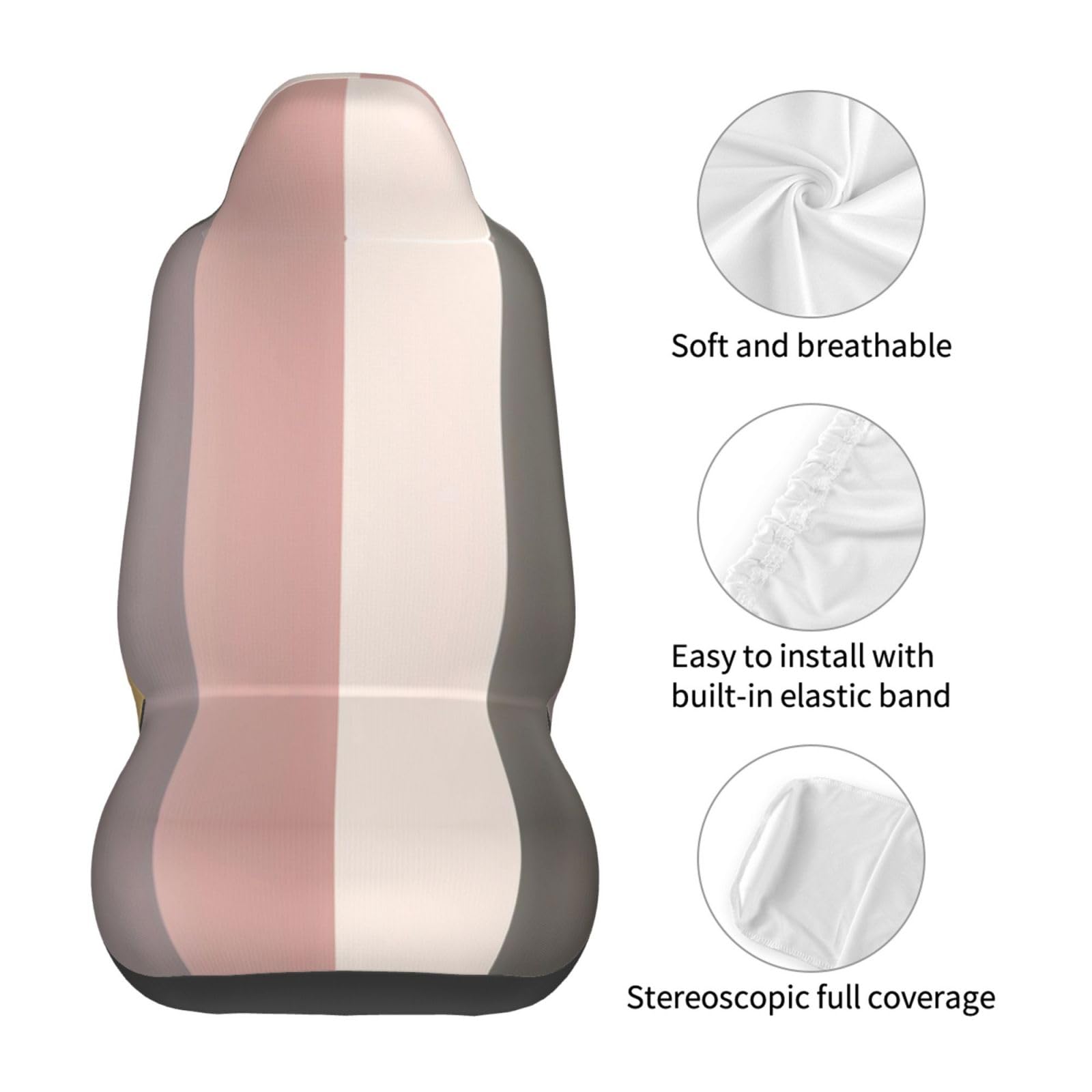 ZYVIA Double Protection High-Elasticity Polyester Car Seat Covers Set of 2 - Universal Fit for Cars, SUVs, Trucks & Vans | Warm Rustic Colors | Durable & Comfortable for Daily Commute, Road Trips & Family Travel