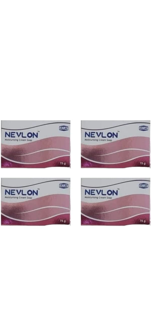 Nevlon Moisturizing Cream Soap - Pack of 4 (75g Each) | Hydrating & Gentle Skin Cleanser for Dry & Sensitive Skin | Perfect for Daily Face & Body Wash