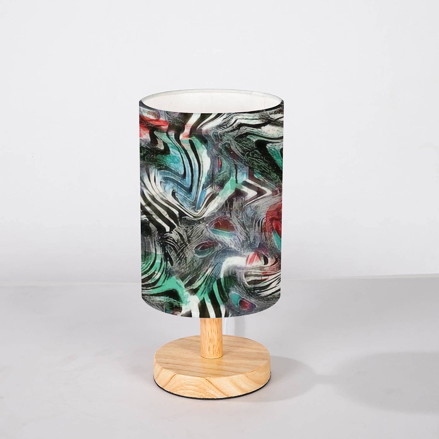 Minimalist Bedside Table Lamp with African Leopard Print Fabric Shade & Solid Wood Base - Nightstand Lamp for Bedroom, Living Room, Office | Perfect for Reading, Relaxing, and Creating Cozy Ambience