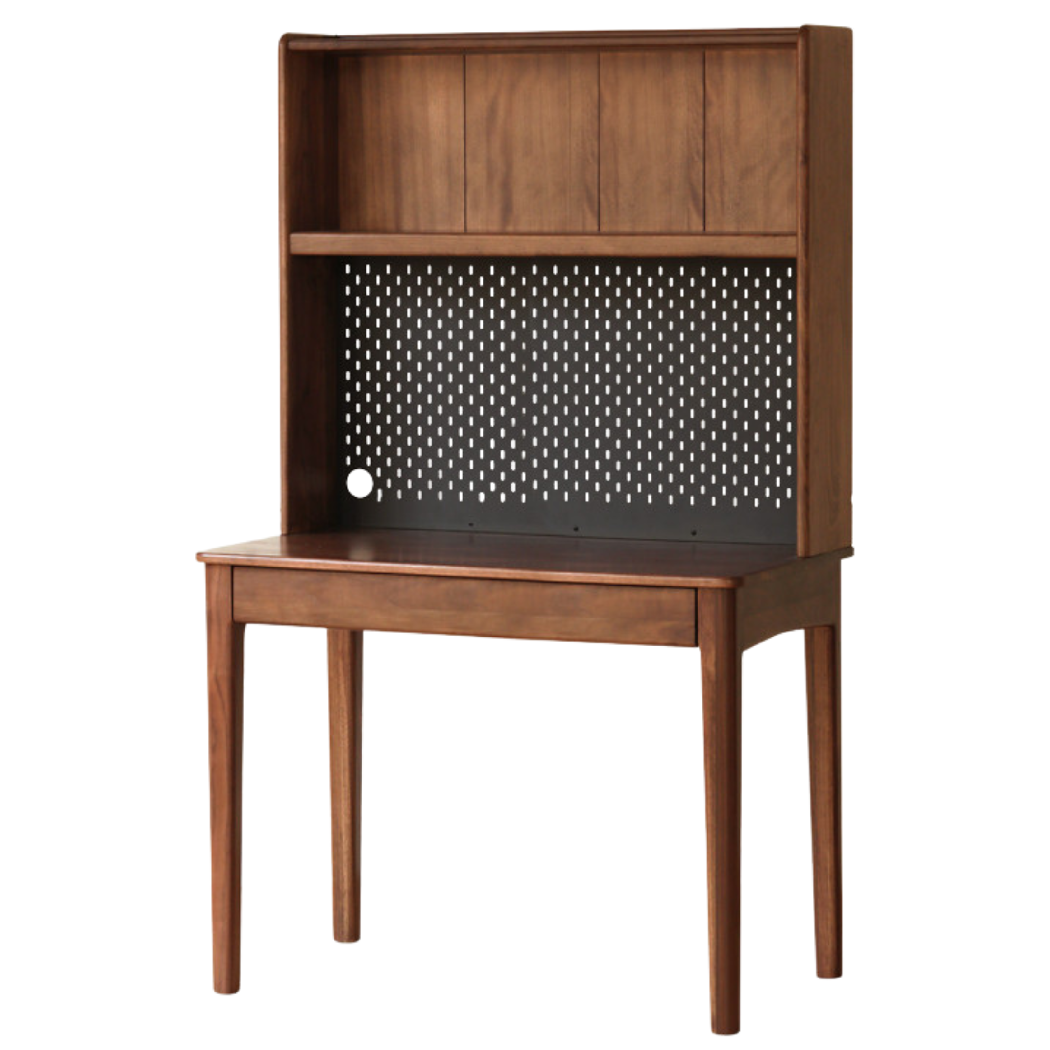 Solid Black Walnut Wood Desk Bookshelf - Stylish Home Office Storage & Display Shelf for Books, Decor & Workspace Organization