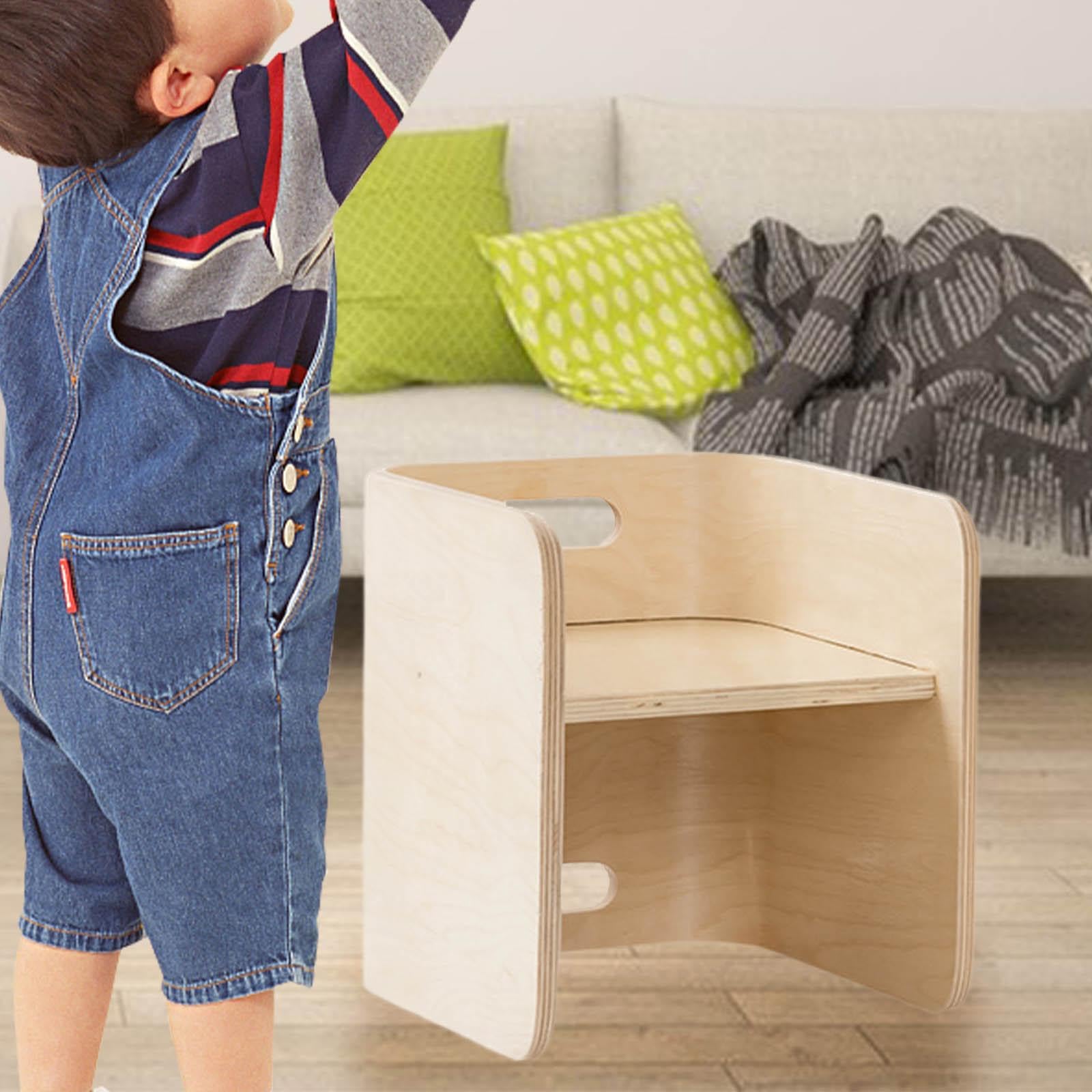 Montessori Weaning Chair for Toddlers - Kids Wooden Activity Chair with Adjustable Height for Playroom, Living Room & Reading - Perfect for Learning, Snacking & Playtime